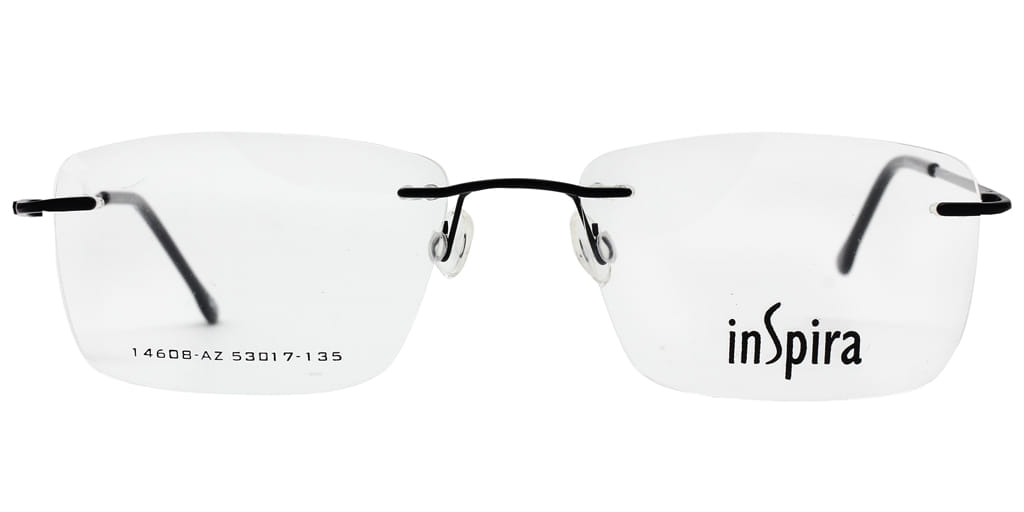 Inspira 14608-AZ Frame Black Unisex RimLess Metal — Black frame