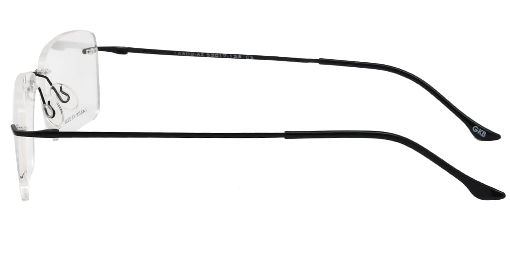 Inspira 14608-AZ Frame Black Unisex RimLess Metal Frame — Black frame — view 4