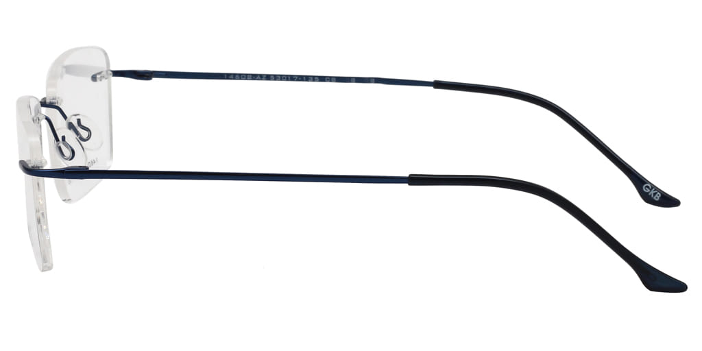 Inspira 14608-AZ Frame Blue Unisex RimLess Metal Frame — Blue frame — view 4