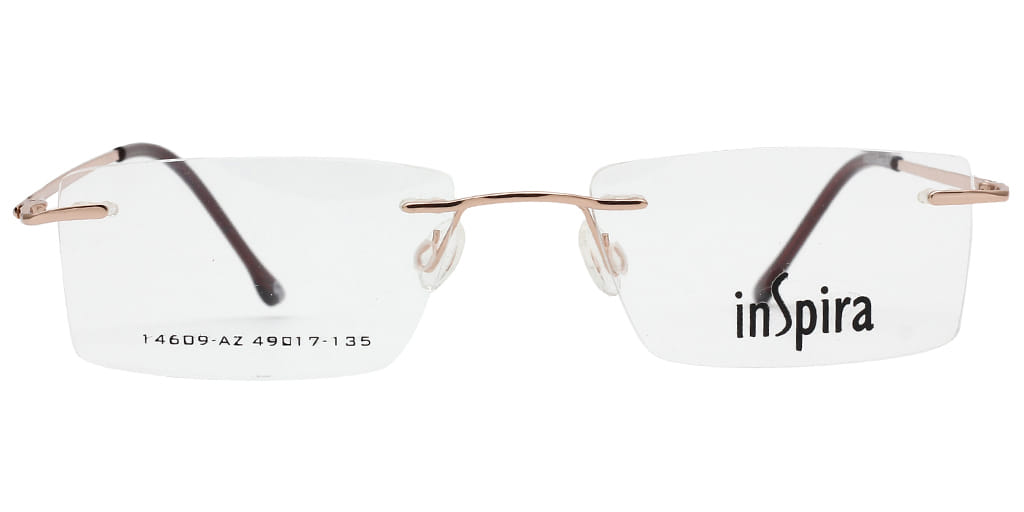 Inspira 14609-AZ Frame Gold Unisex RimLess Metal — Gold frame