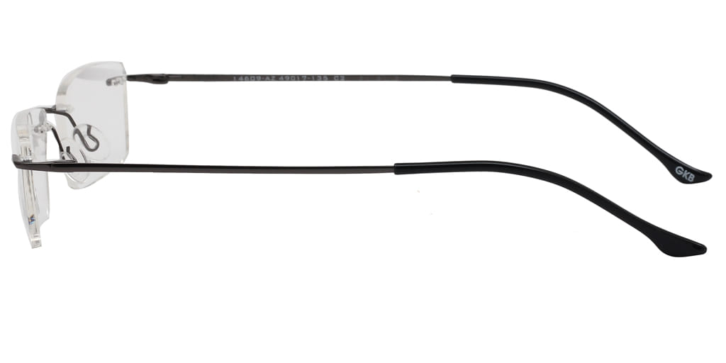 Inspira 14609-AZ Frame Gun Metal Unisex RimLess Metal Frame — Gun Metal frame — view 4