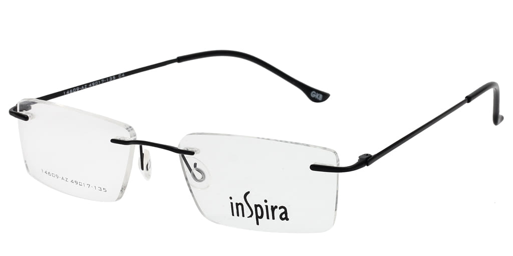 Inspira 14609-AZ Frame Black Unisex RimLess Metal Frame — view 2