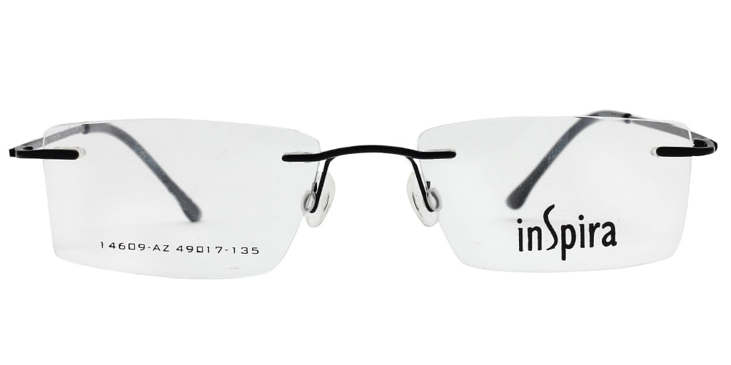Inspira 14609-AZ Frame Black Unisex RimLess Metal — Gold frame
