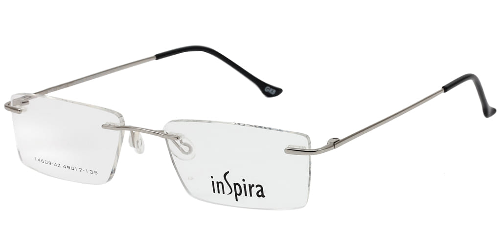 Inspira 14609-AZ Frame Silver Unisex RimLess Metal Frame — Silver frame — view 2