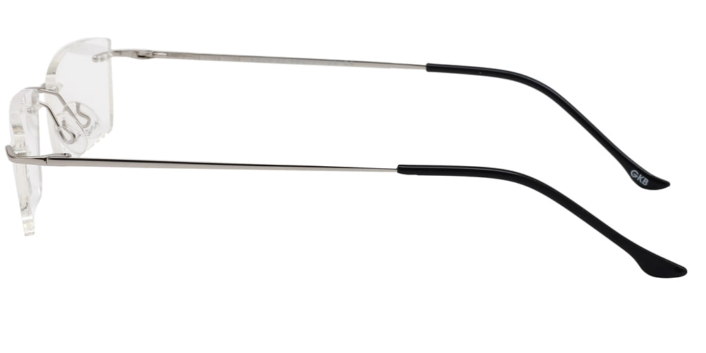 Inspira 14609-AZ Frame Silver Unisex RimLess Metal Frame — Silver frame — view 4