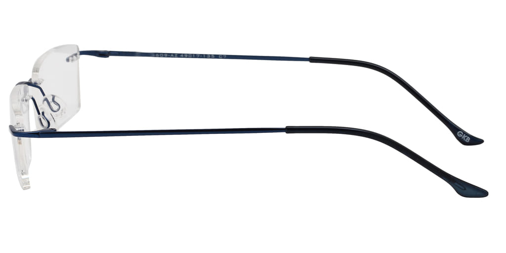 Inspira 14609-AZ Frame Blue Unisex RimLess Metal Frame — Blue frame — view 4