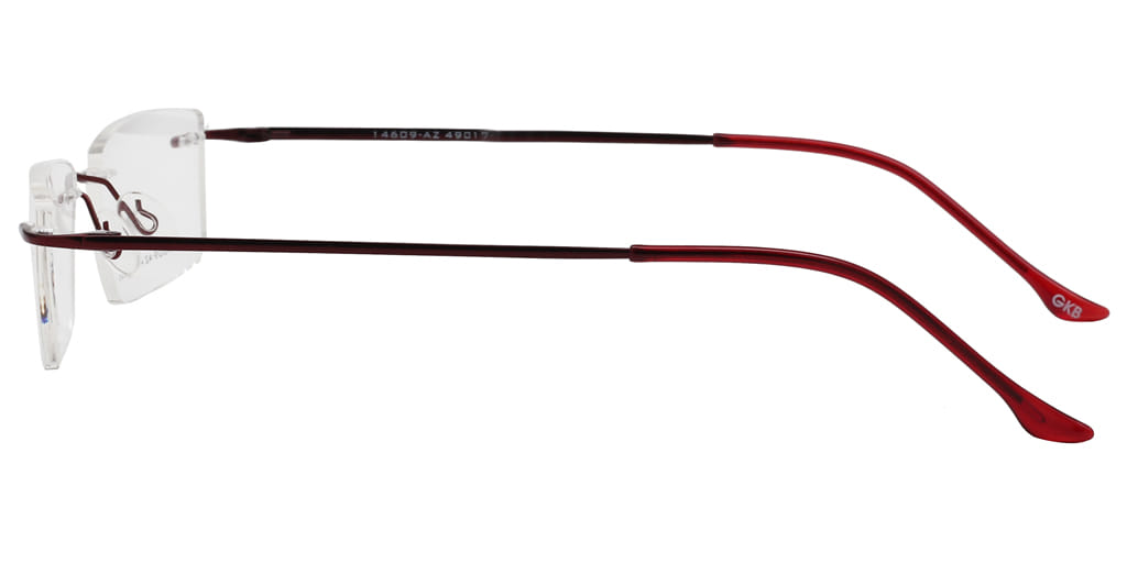 Inspira 14609-AZ Frame Maroon Unisex RimLess Metal Frame — Maroon frame — view 4