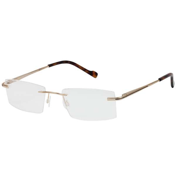 Inspira 0918D Frame Gold Unisex RimLess Metal — Black frame
