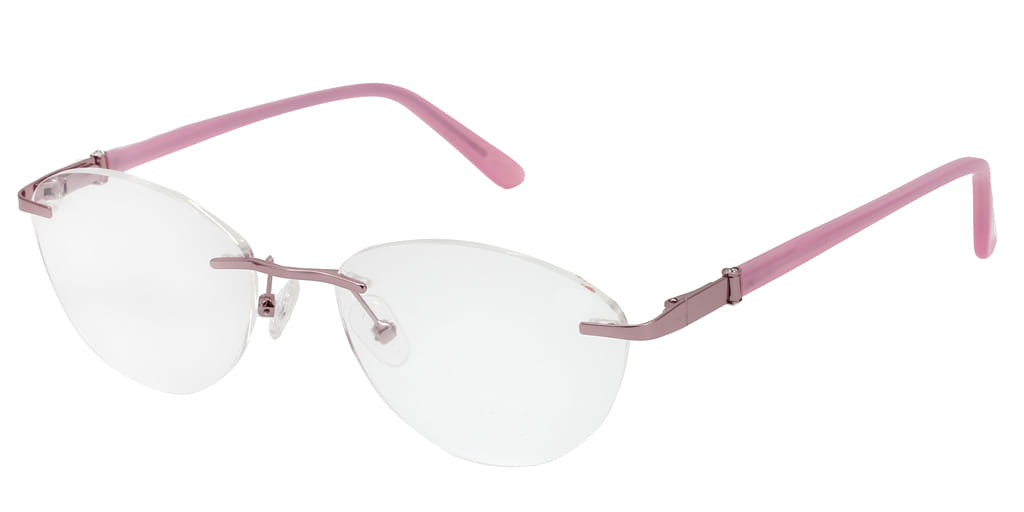 Inspira 2518G Frame Pink Female RimLess Metal Frame — view 2