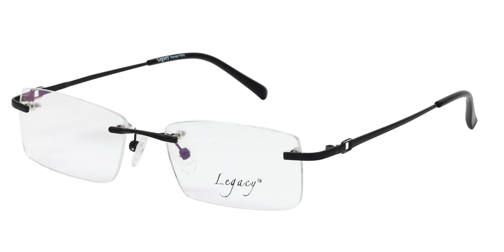 Inspira 5018D Frame Black Unisex RimLess Metal Frame — Black frame — view 2