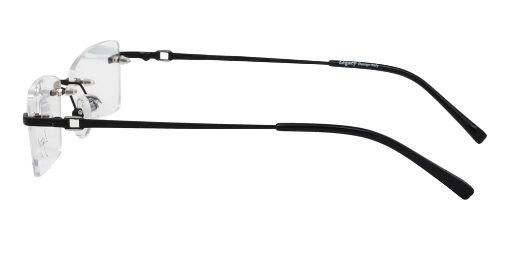 Inspira 5018D Frame Black Unisex RimLess Metal Frame — Black frame — view 4