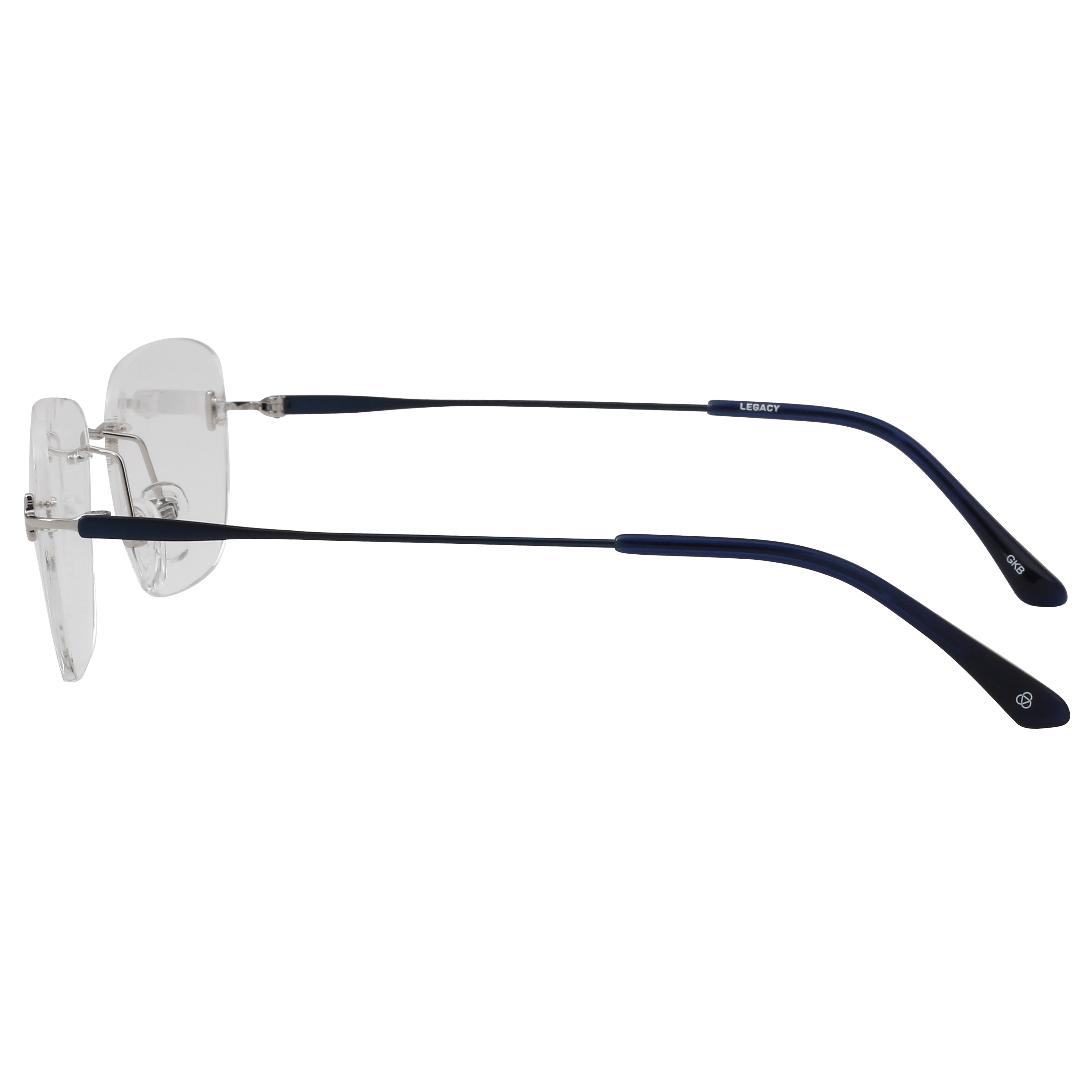 Inspira 0819D Frame Silver Male RimLess Metal Frame — Silver frame — view 3