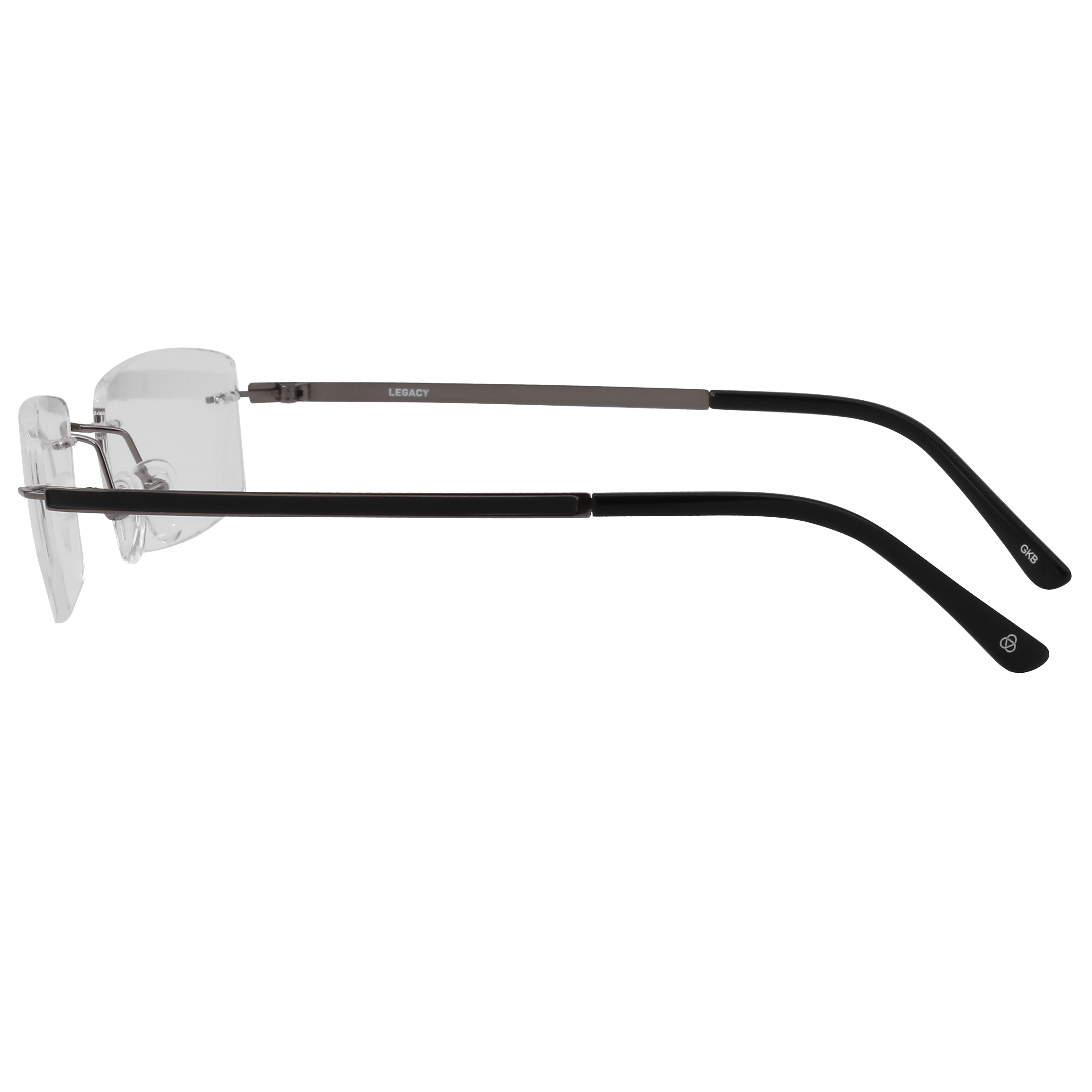 Inspira L6504 Frame Gun Metal Male RimLess Metal Frame — Gun Metal frame — view 3