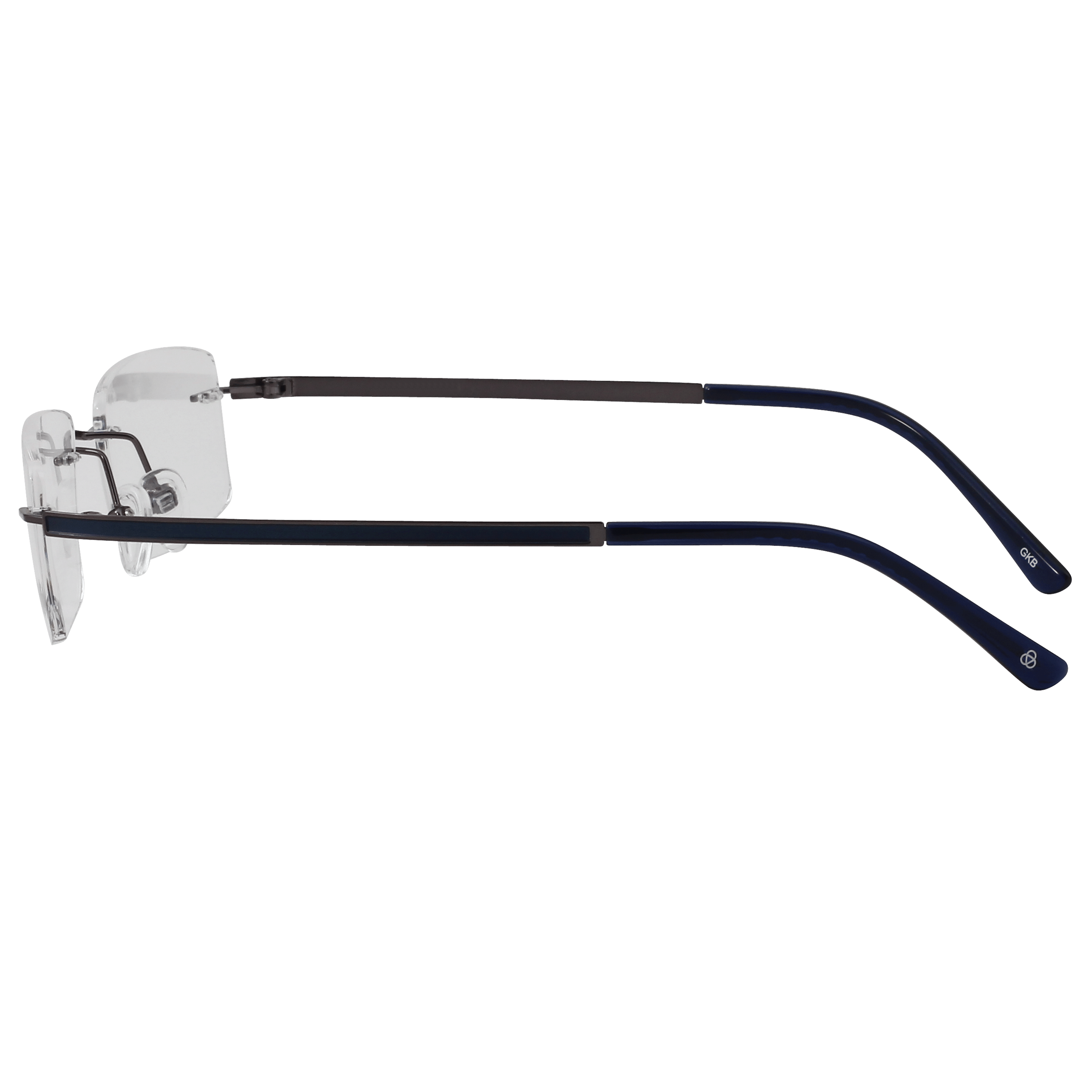 Inspira L6504 Frame Gun Metal Male RimLess Metal Frame — Gun Metal frame — view 3