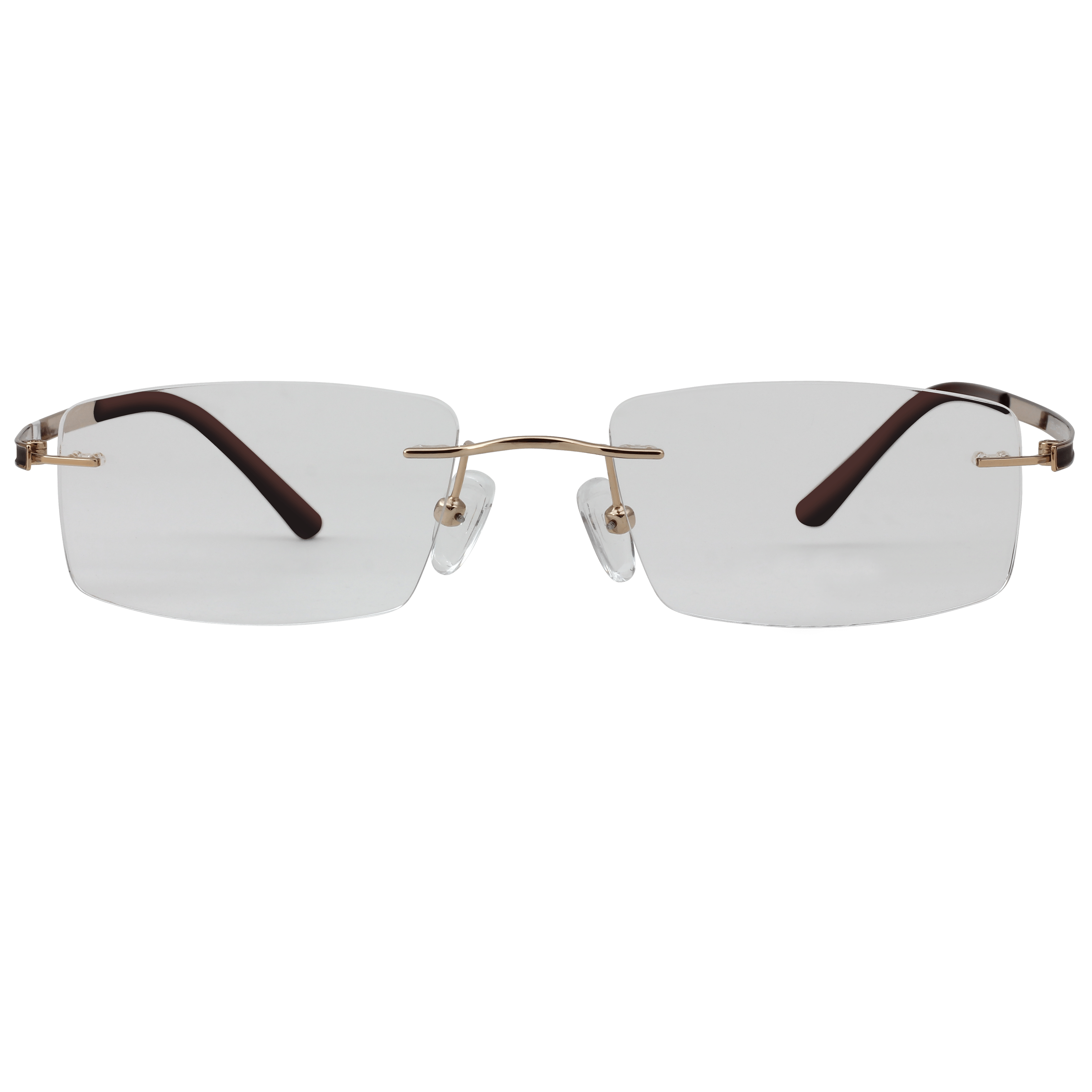 Inspira L6504 Frame Gold Male RimLess Metal Frame — Gold frame — view 2