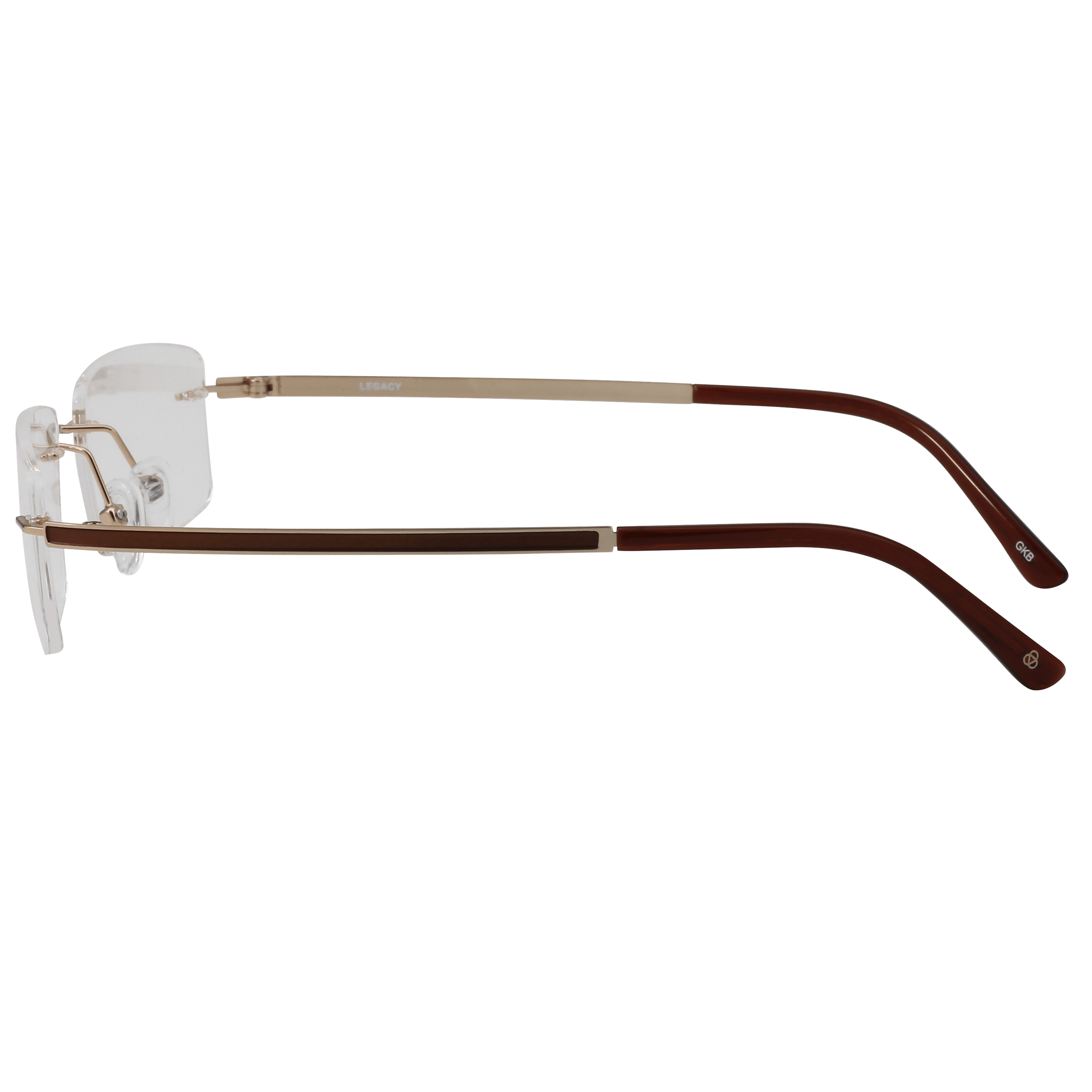 Inspira L6504 Frame Gold Male RimLess Metal Frame — Gold frame — view 3
