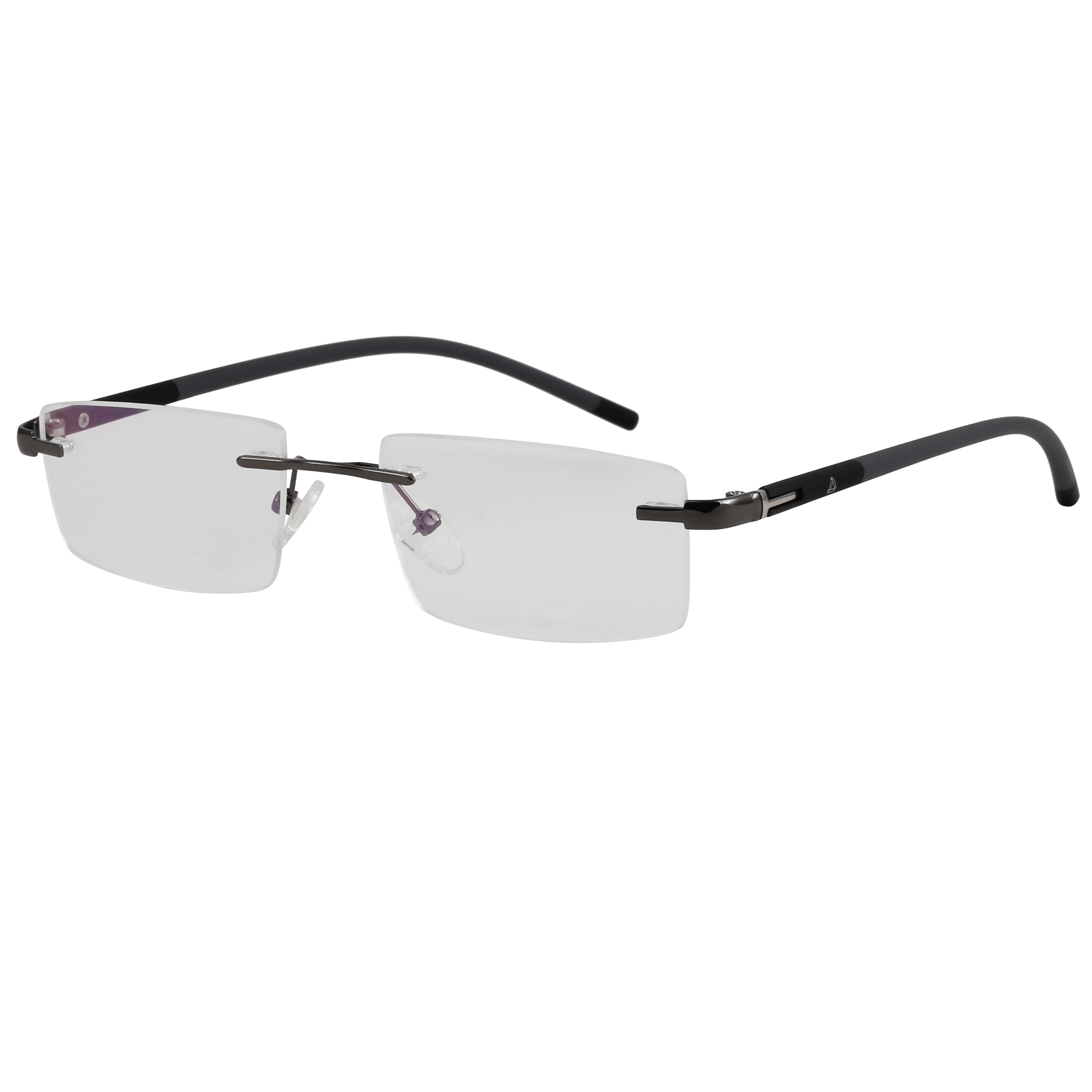 Inspira A2102 Frame Gun Metal Unisex RimLess Rubber — Gun Metal frame