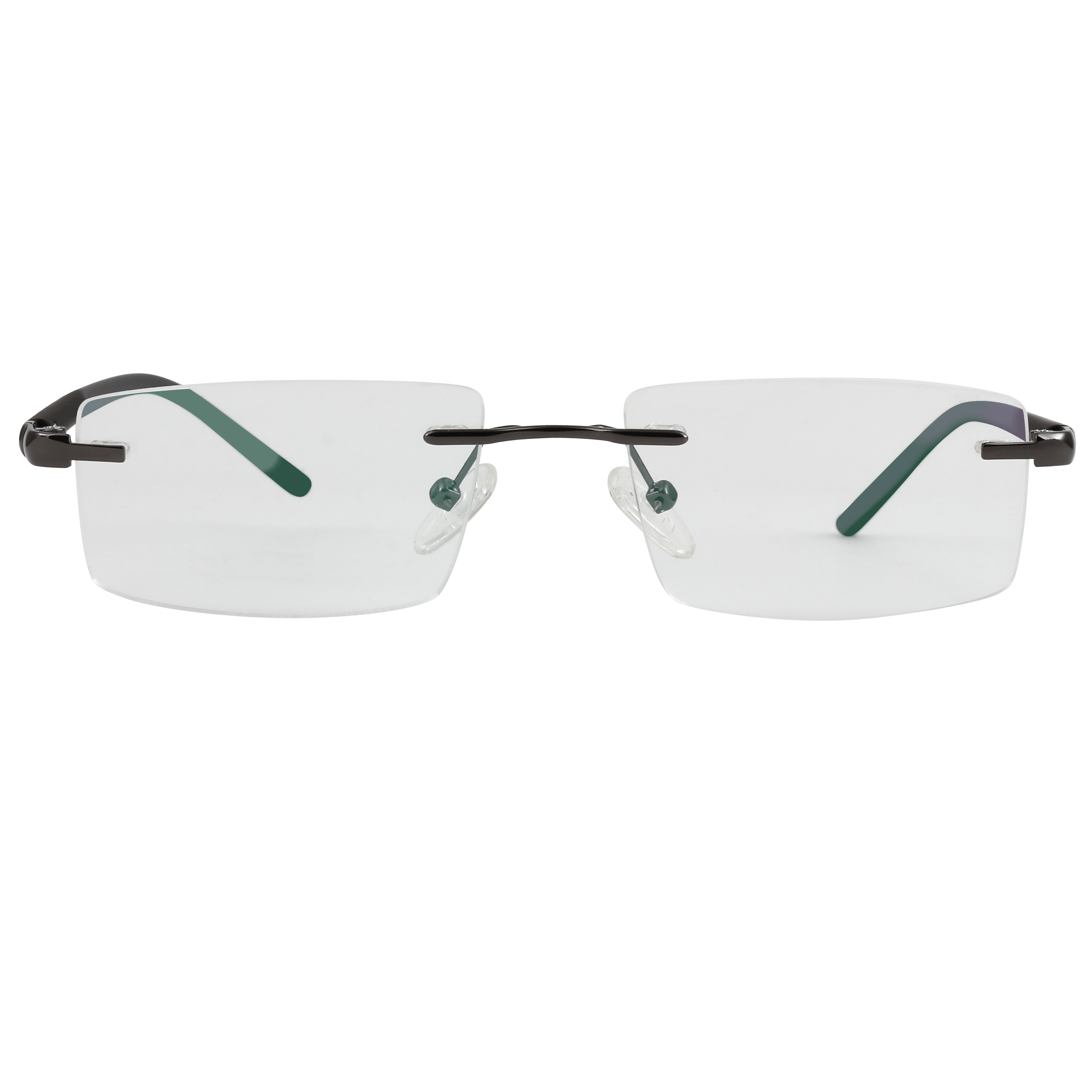 Inspira A2102 Frame Gun Metal Unisex RimLess Rubber Frame — Gun Metal frame — view 2