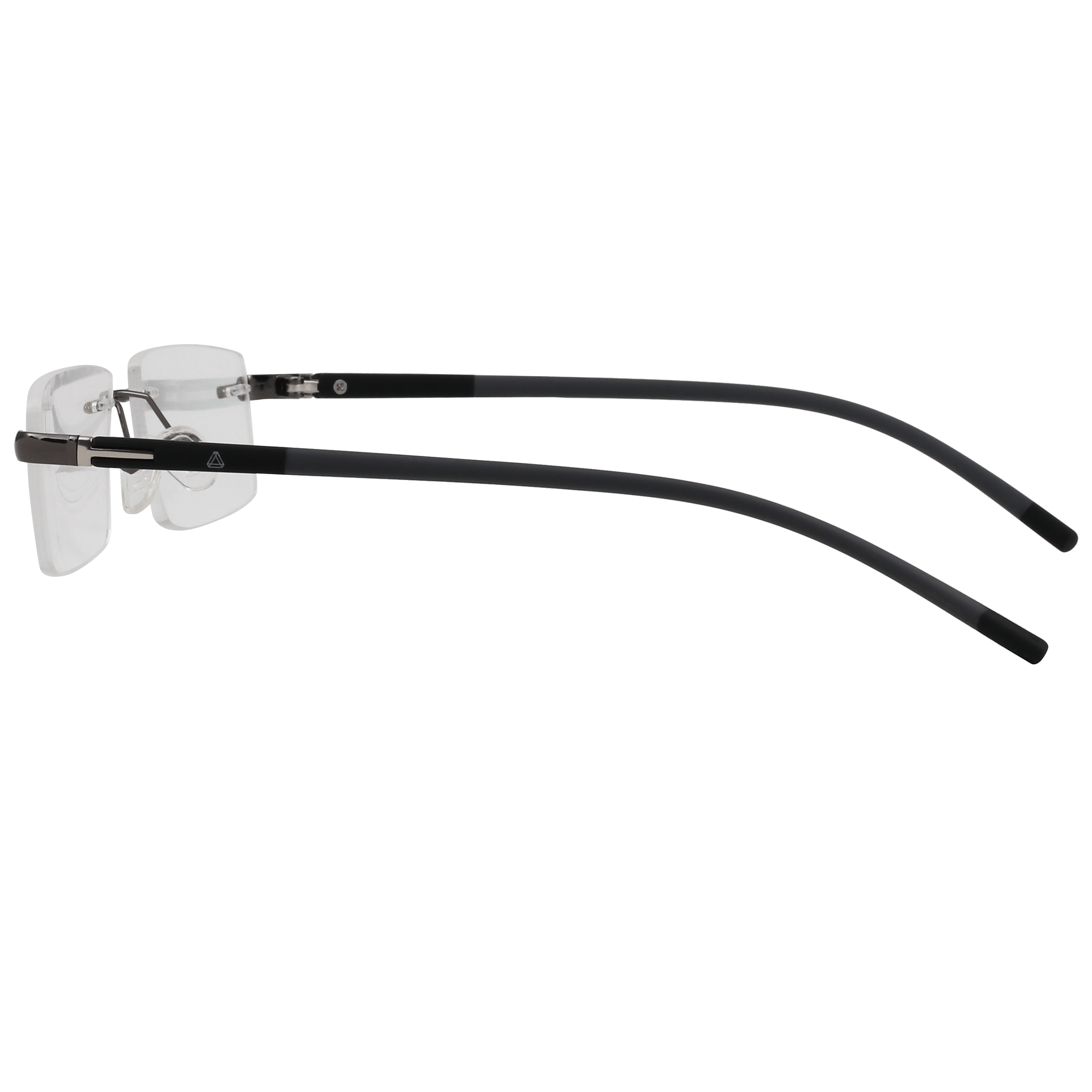 Inspira A2102 Frame Gun Metal Unisex RimLess Rubber Frame — Gun Metal frame — view 3