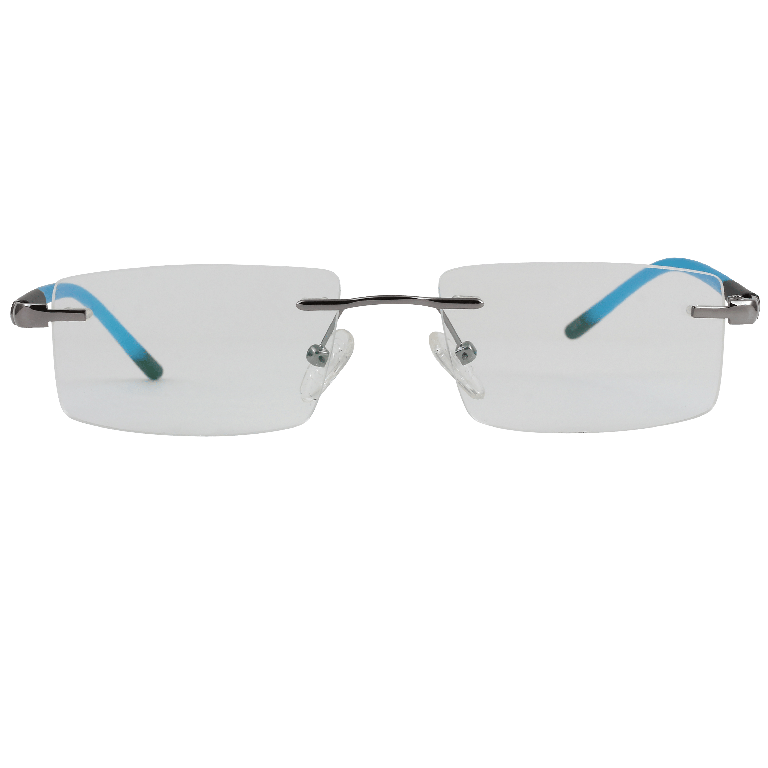 Inspira A2102 Frame Silver Unisex RimLess Rubber Frame — Silver frame — view 2