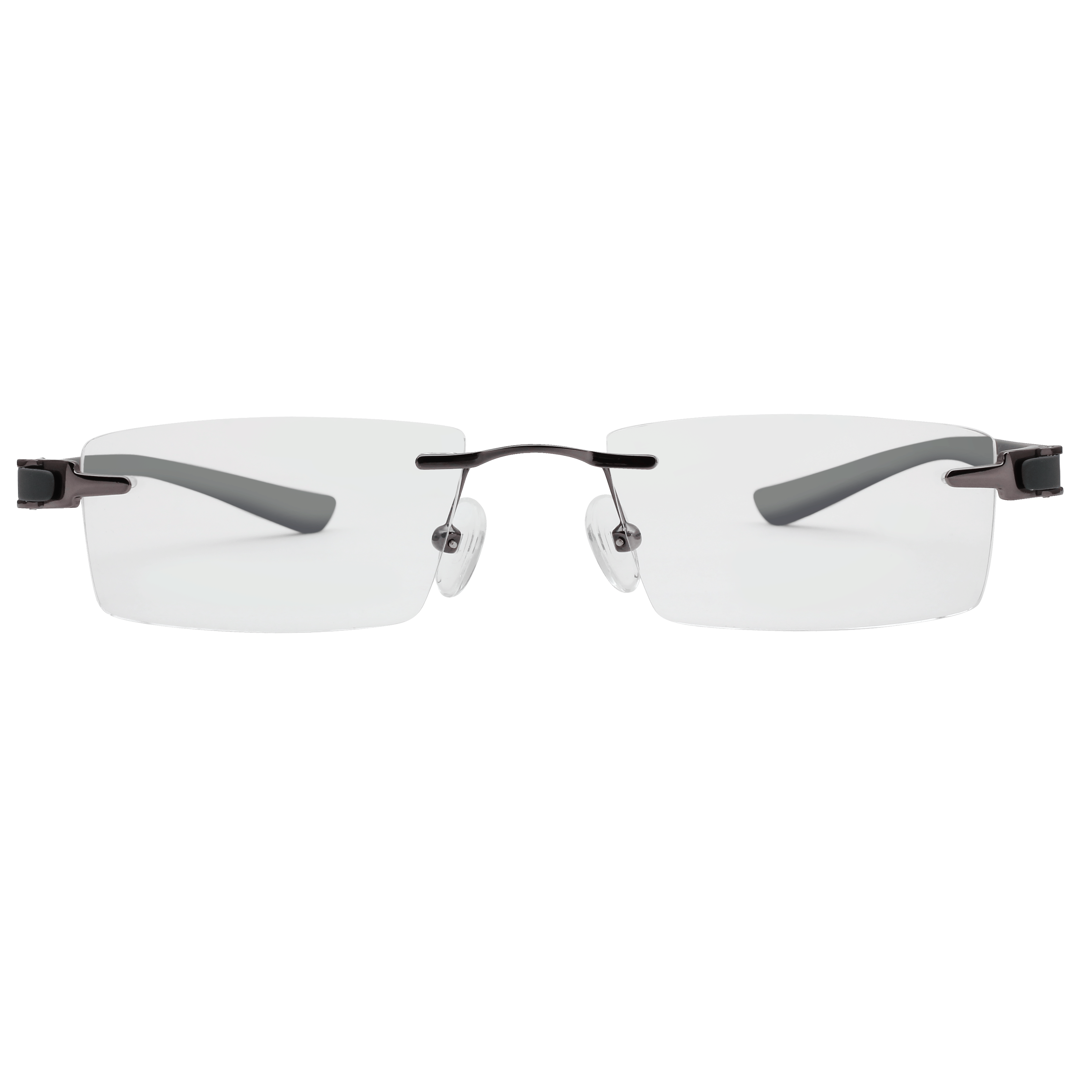 Inspira 6715N Frame Gun Metal Unisex RimLess Rubber Frame — Gun Metal frame — view 2