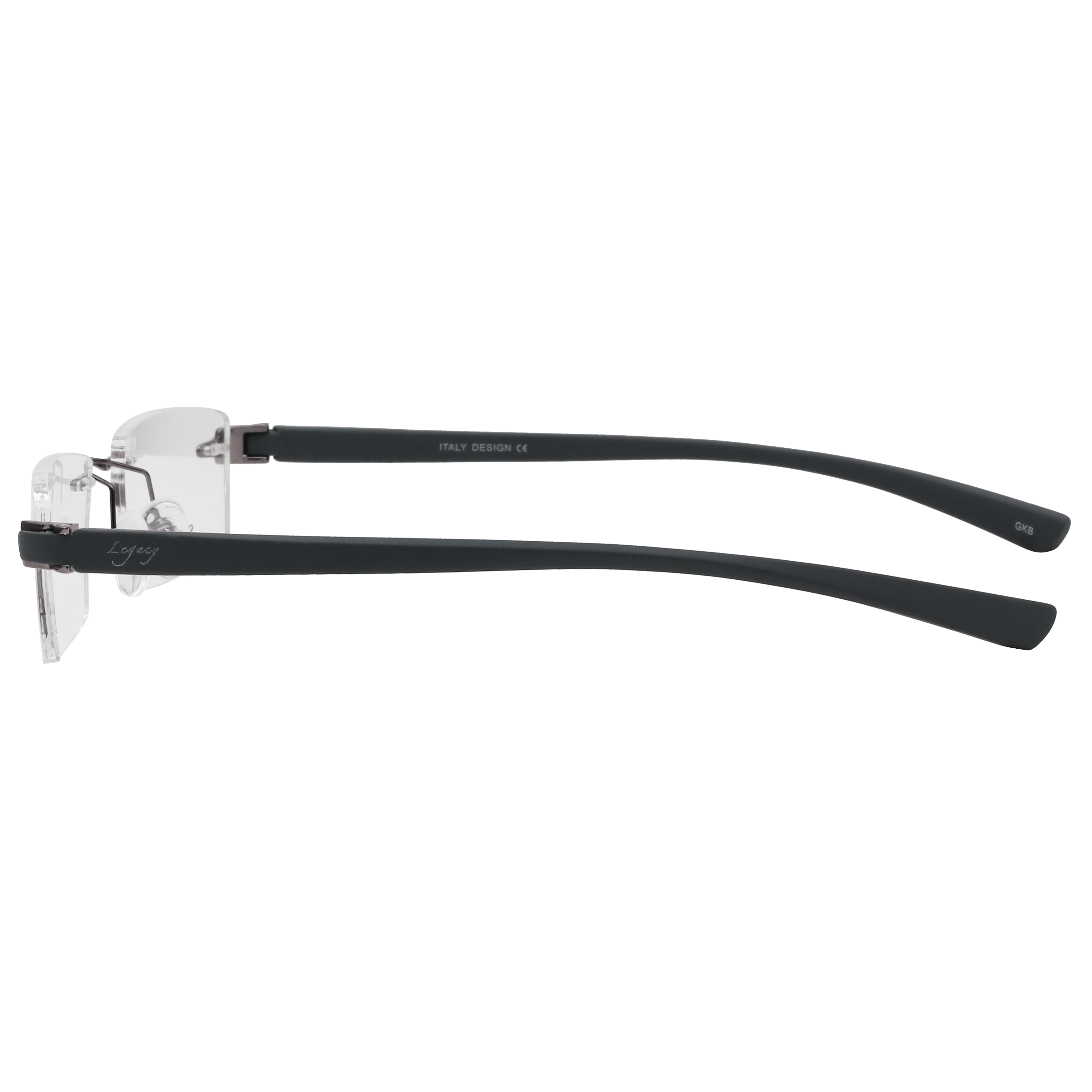 Inspira 6715N Frame Gun Metal Unisex RimLess Rubber Frame — Gun Metal frame — view 3