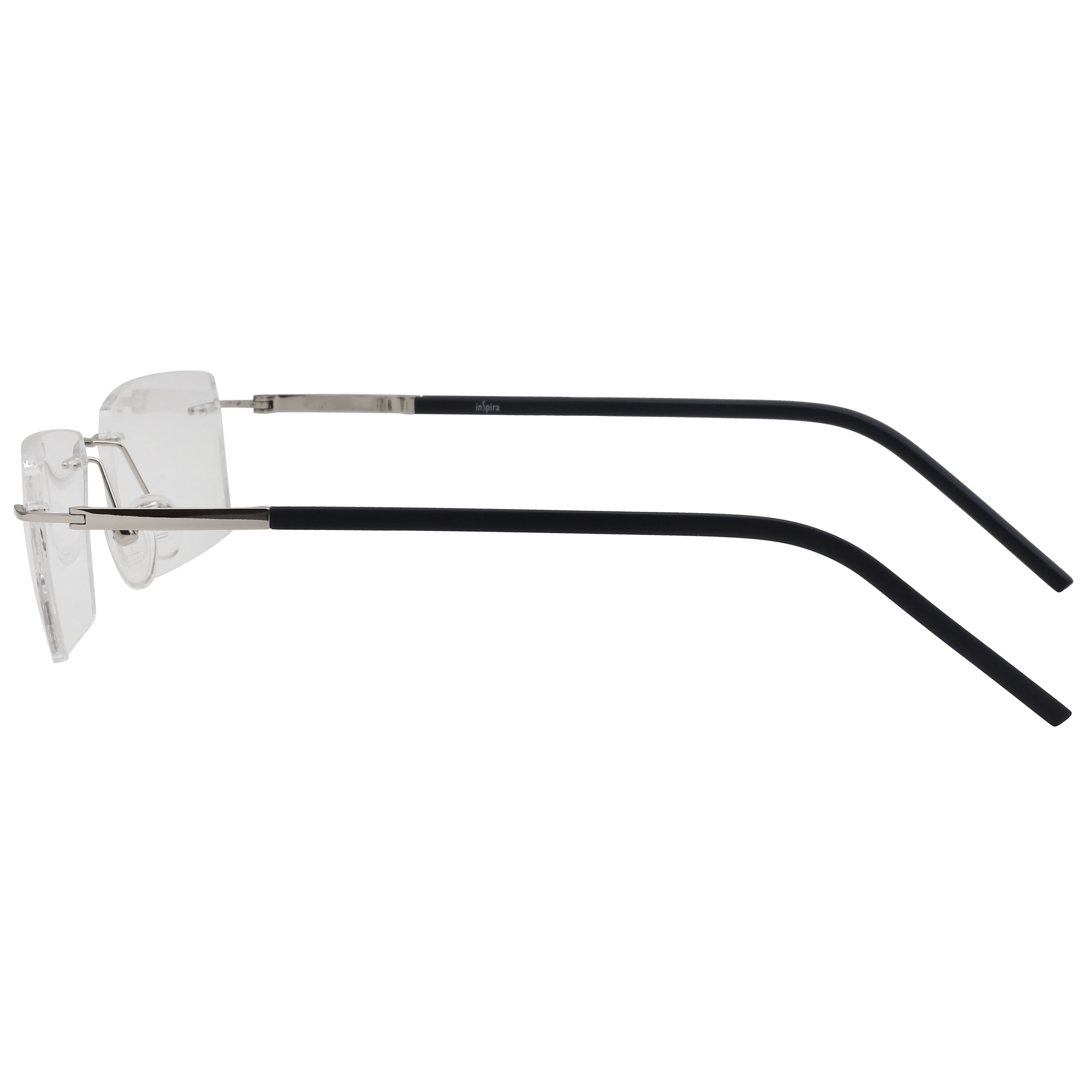 Inspira 6543 Frame Silver Male RimLess Metal Frame — Silver frame — view 3