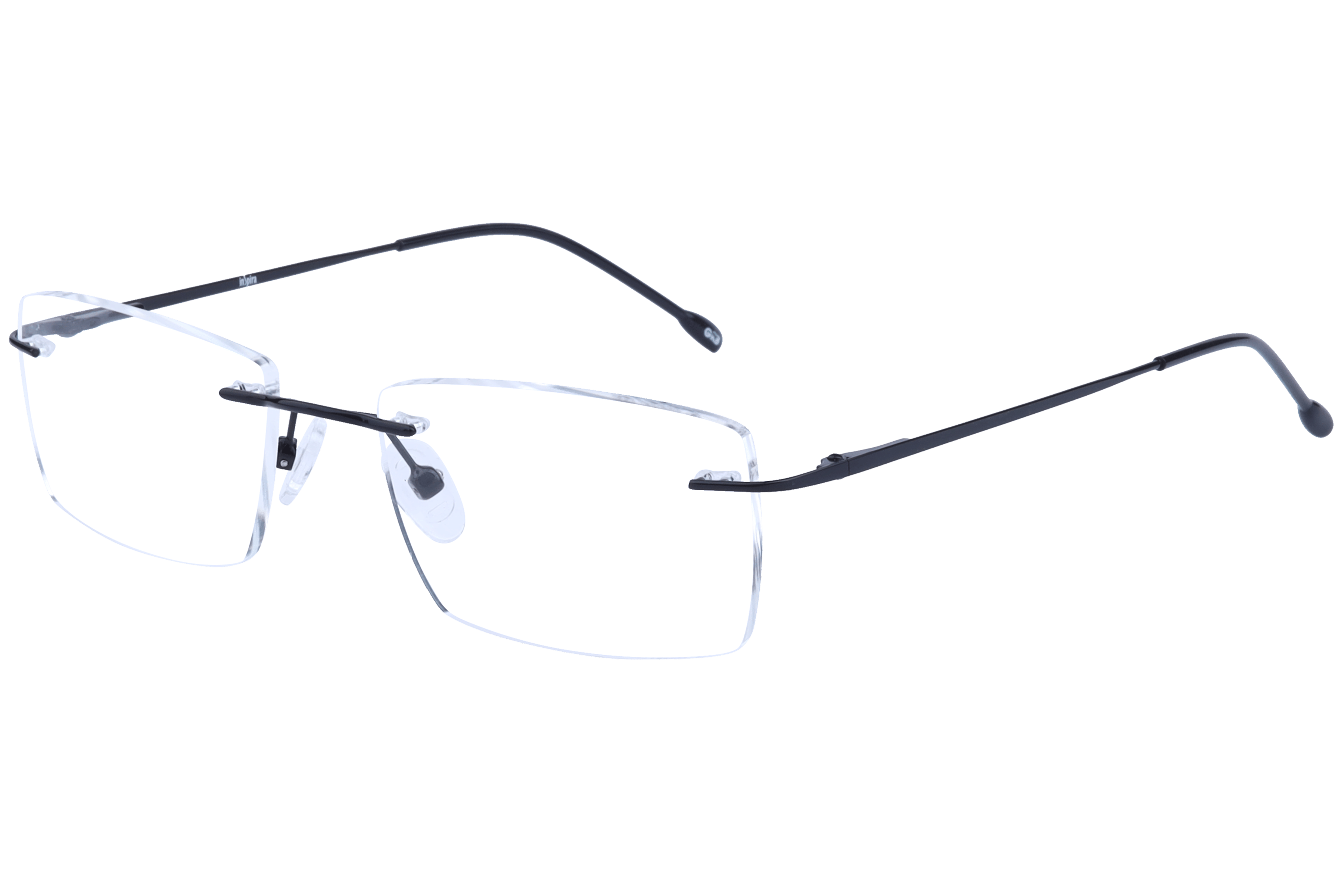 Inspira 15005-CY Frame Black Unisex RimLess Metal — Black frame