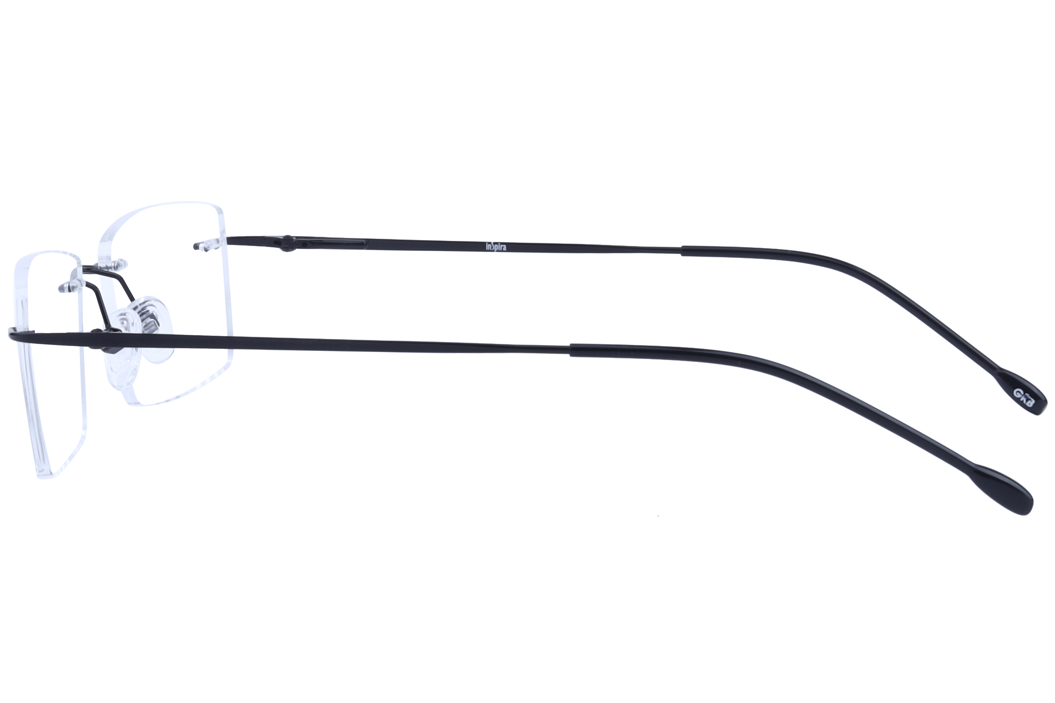 Inspira 15005-CY Frame Black Unisex RimLess Metal Frame — Black frame — view 3