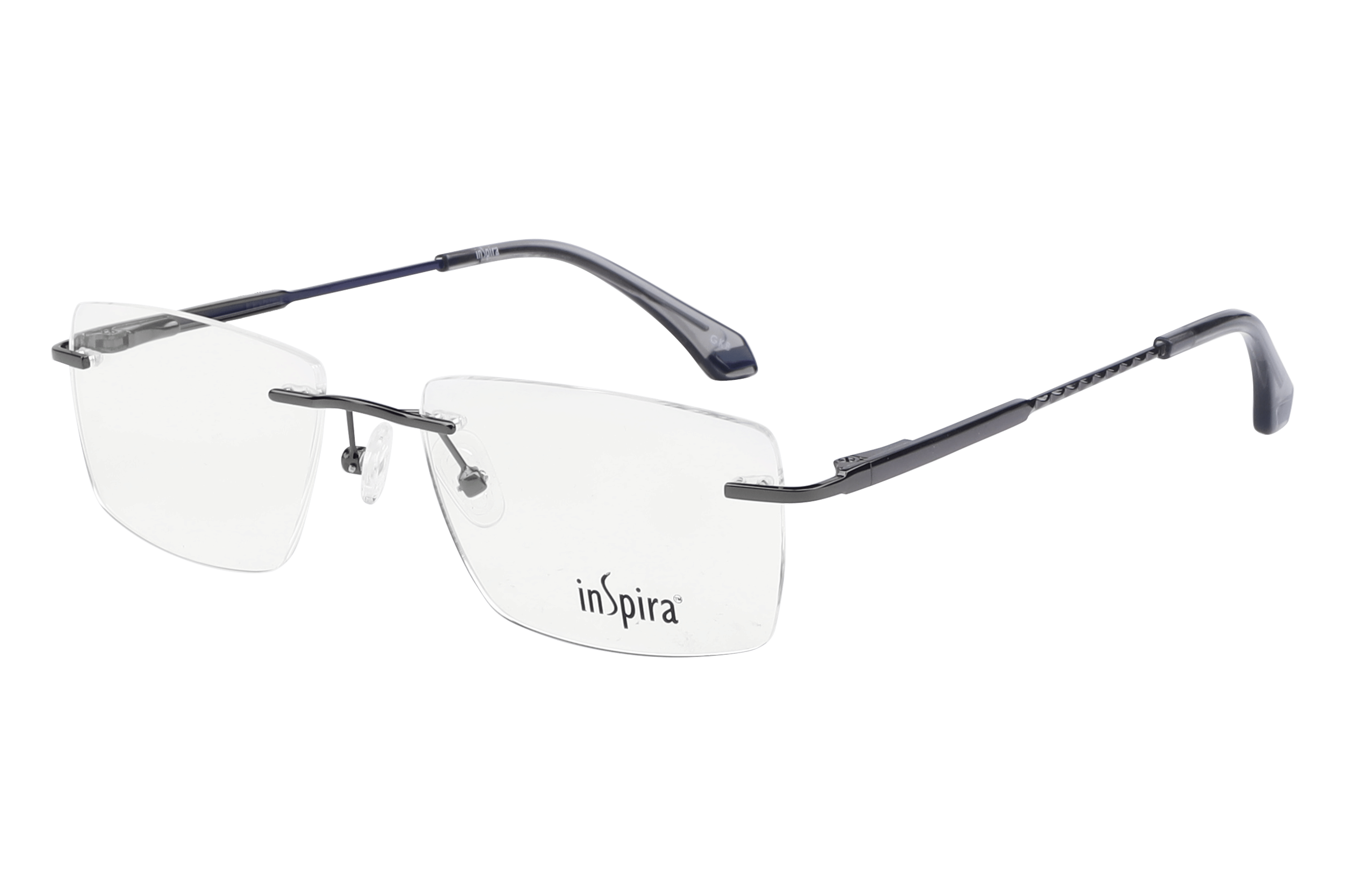 Inspira TV92801 Frame Gun Metal Male RimLess Metal — Gun Metal frame