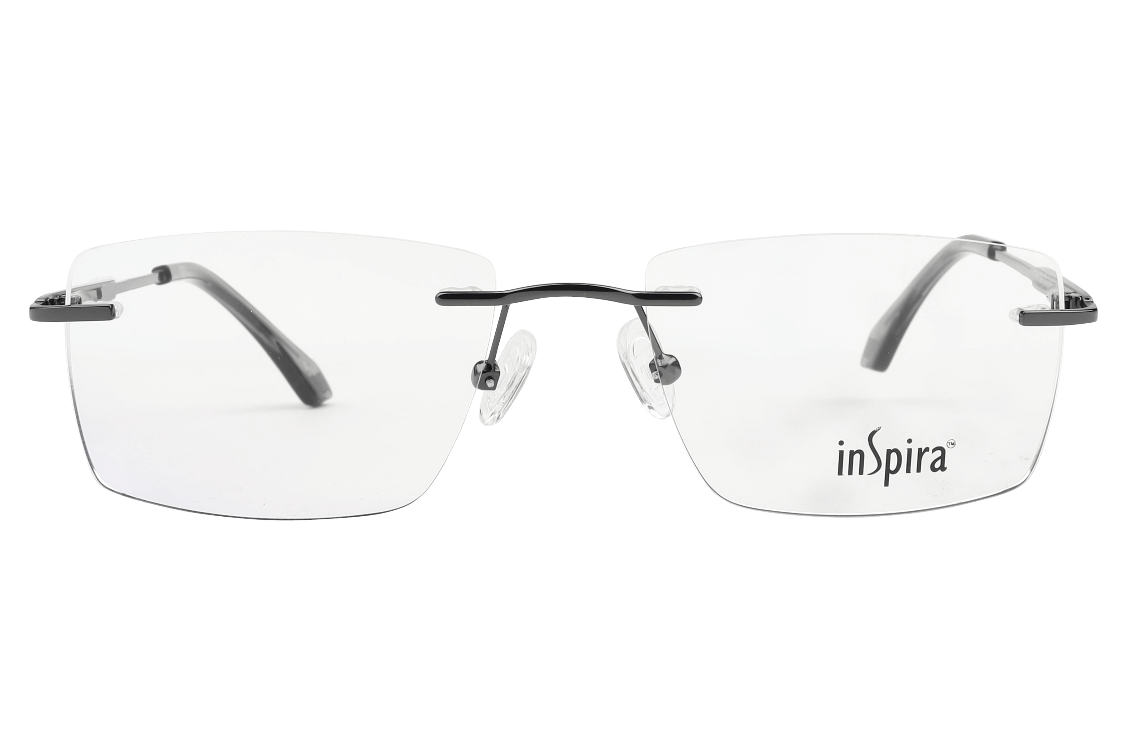 Inspira TV92801 Frame Gun Metal Male RimLess Metal Frame — Gun Metal frame — view 2