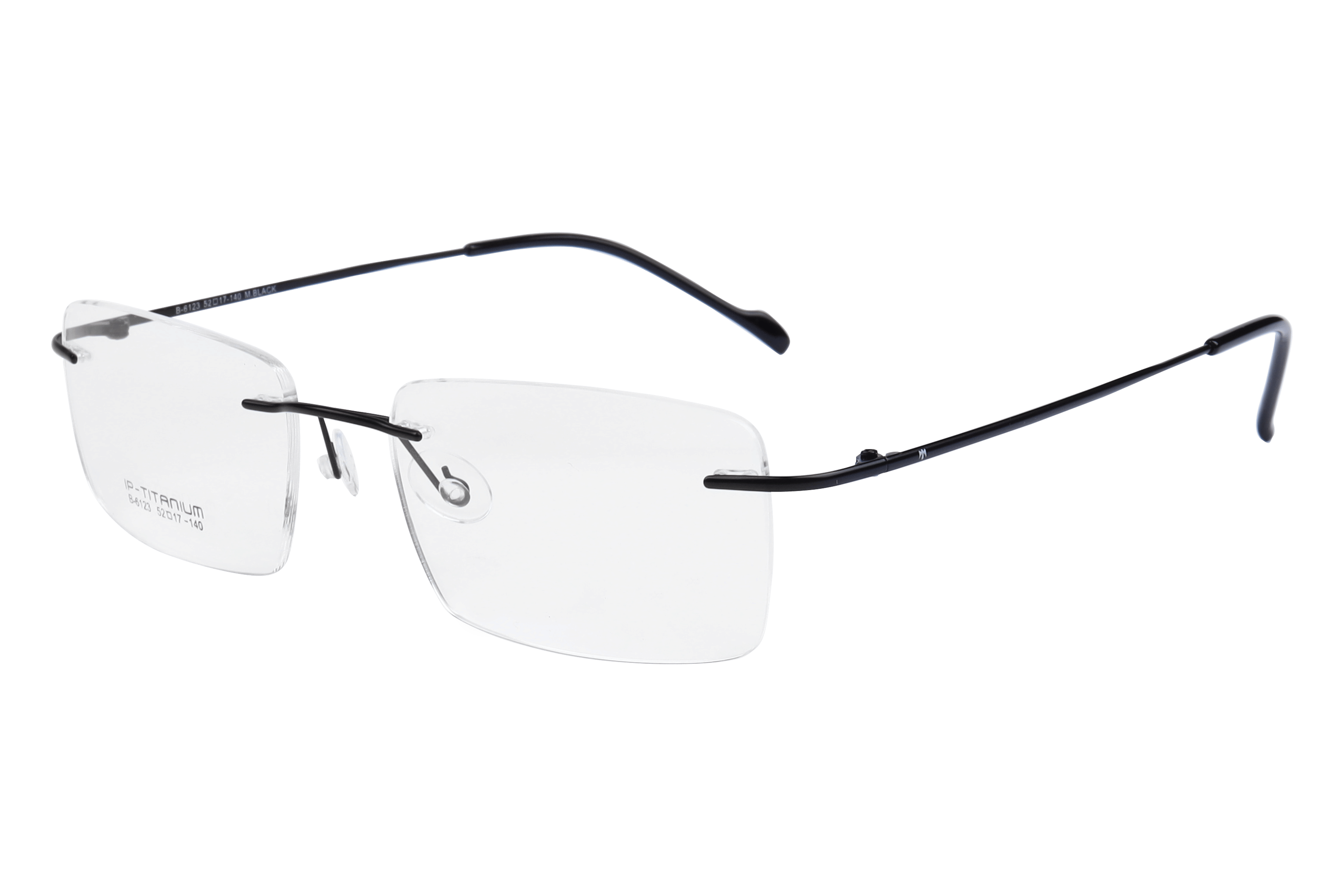 Inspira B-6123 Frame Black Unisex RimLess Titanium — Gold frame