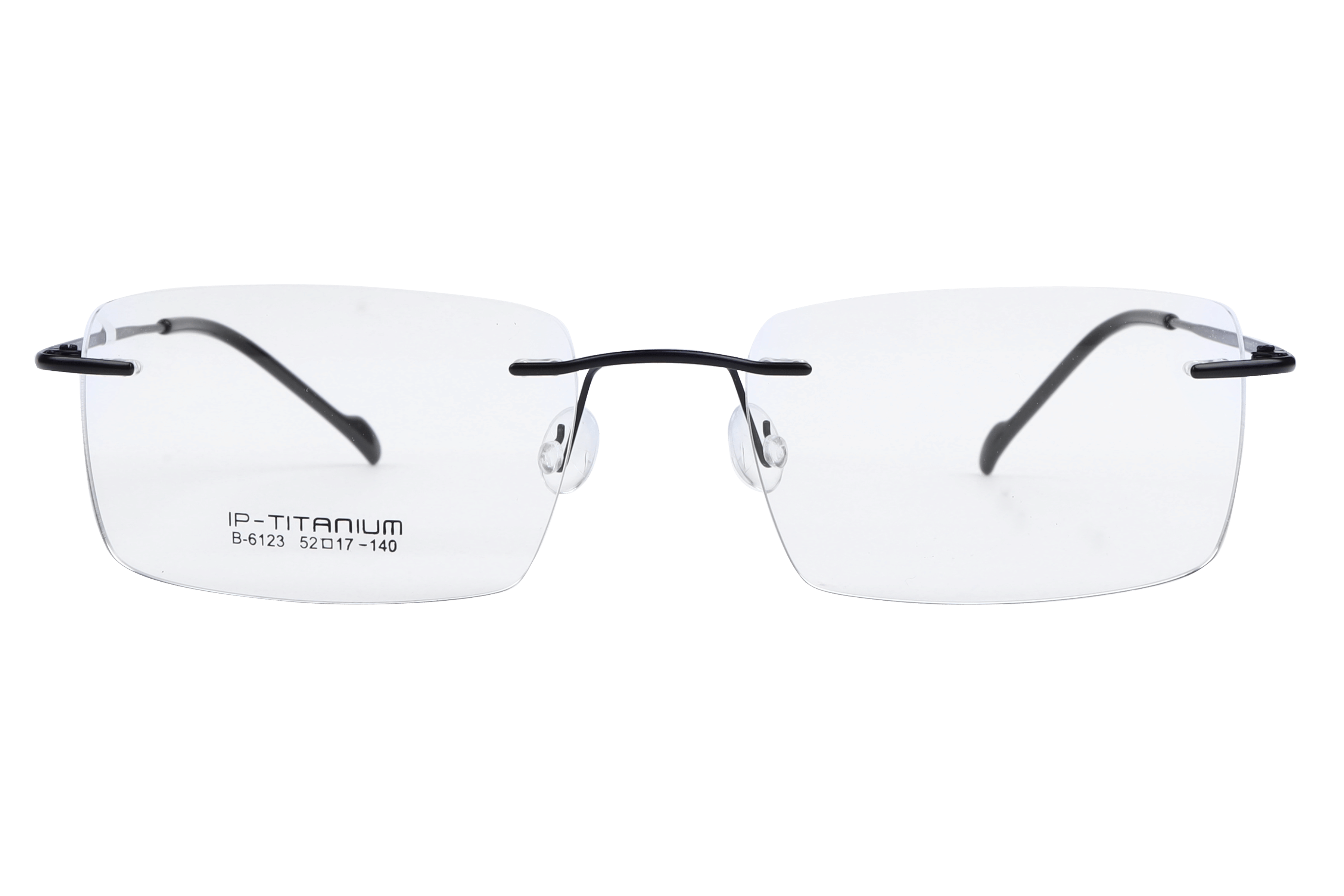 Inspira B-6123 Frame Black Unisex RimLess Titanium — Gold frame