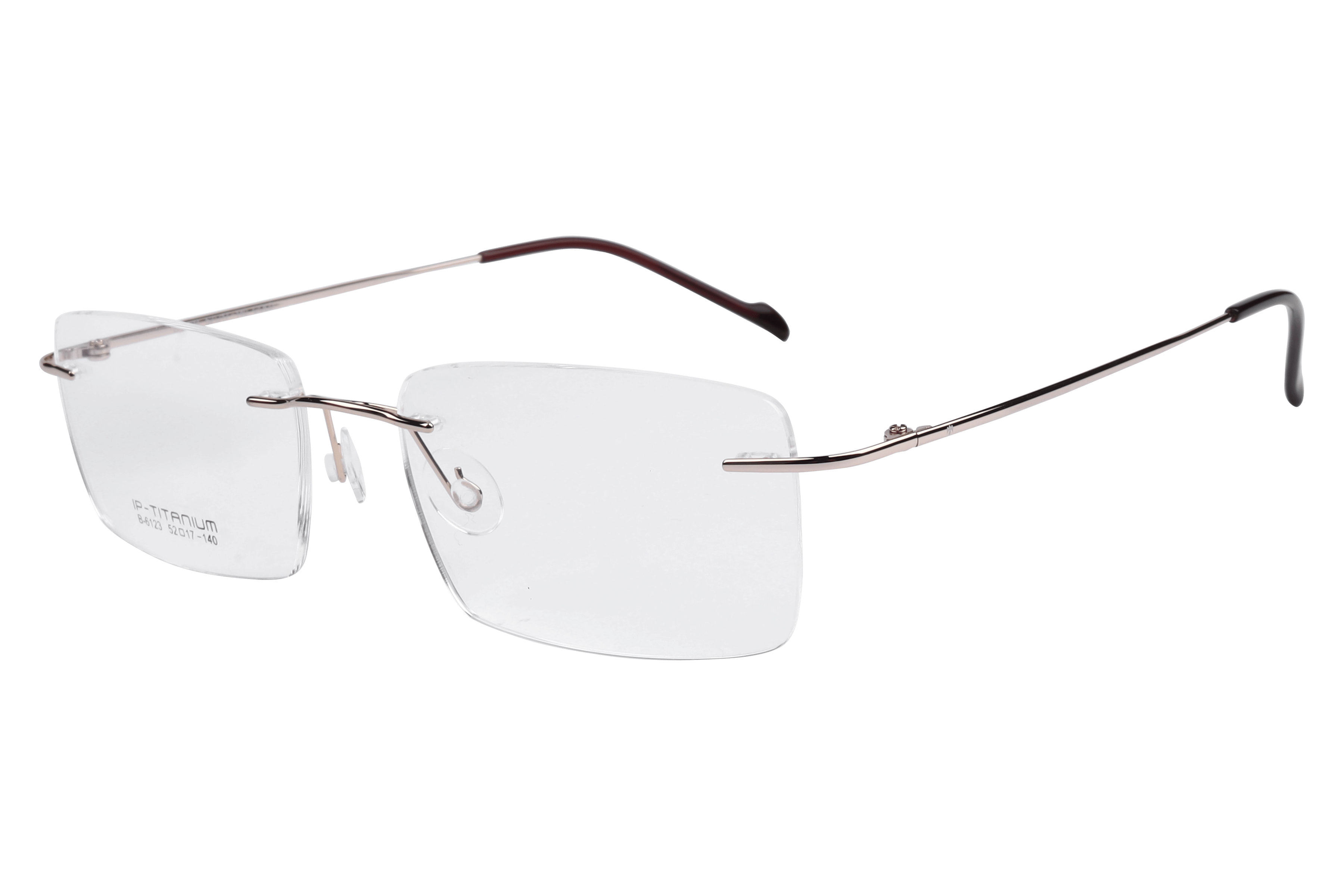 Inspira B-6123 Frame Gold Unisex RimLess Titanium — Gold frame
