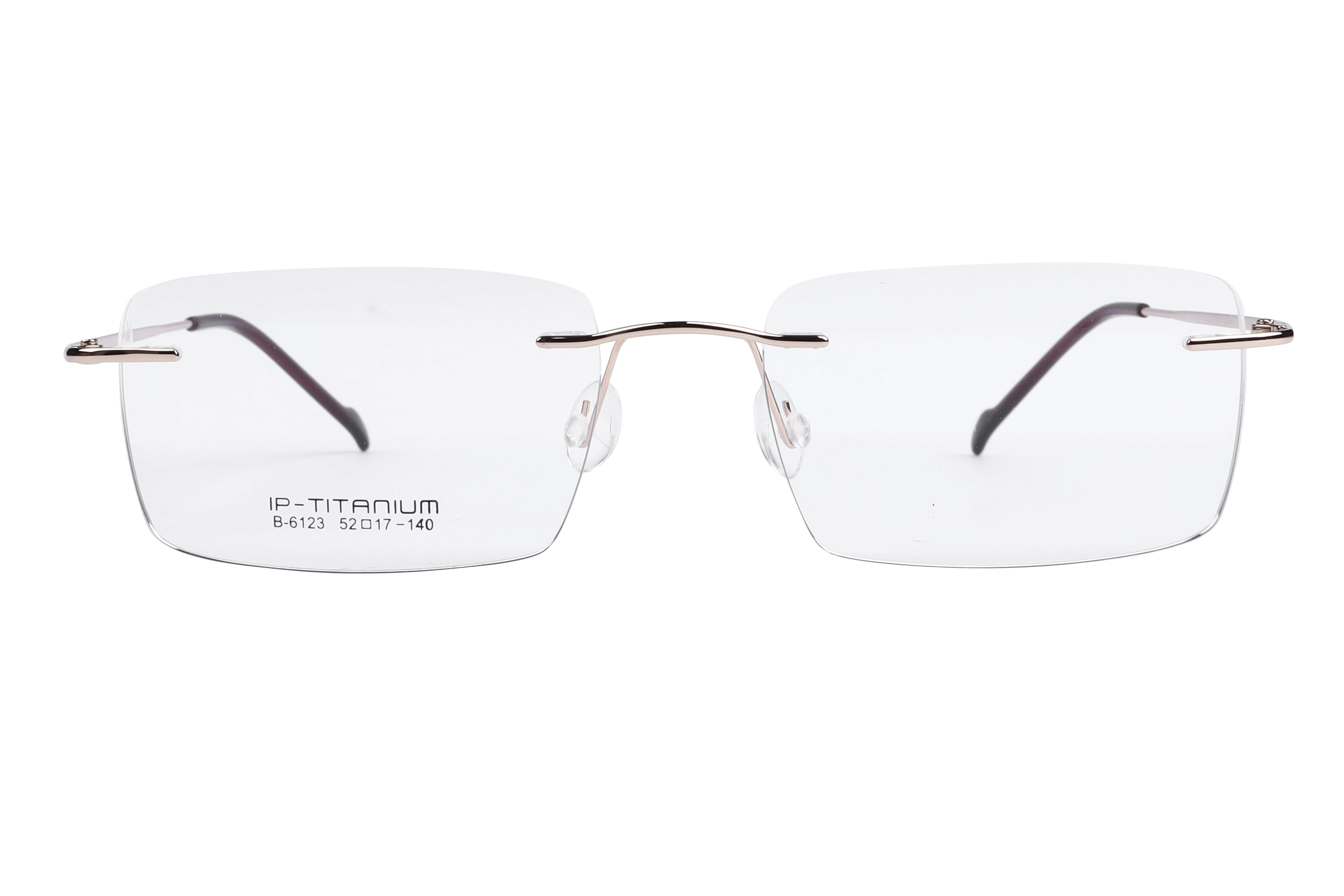 Inspira B-6123 Frame Gold Unisex RimLess Titanium Frame — Gold frame — view 2