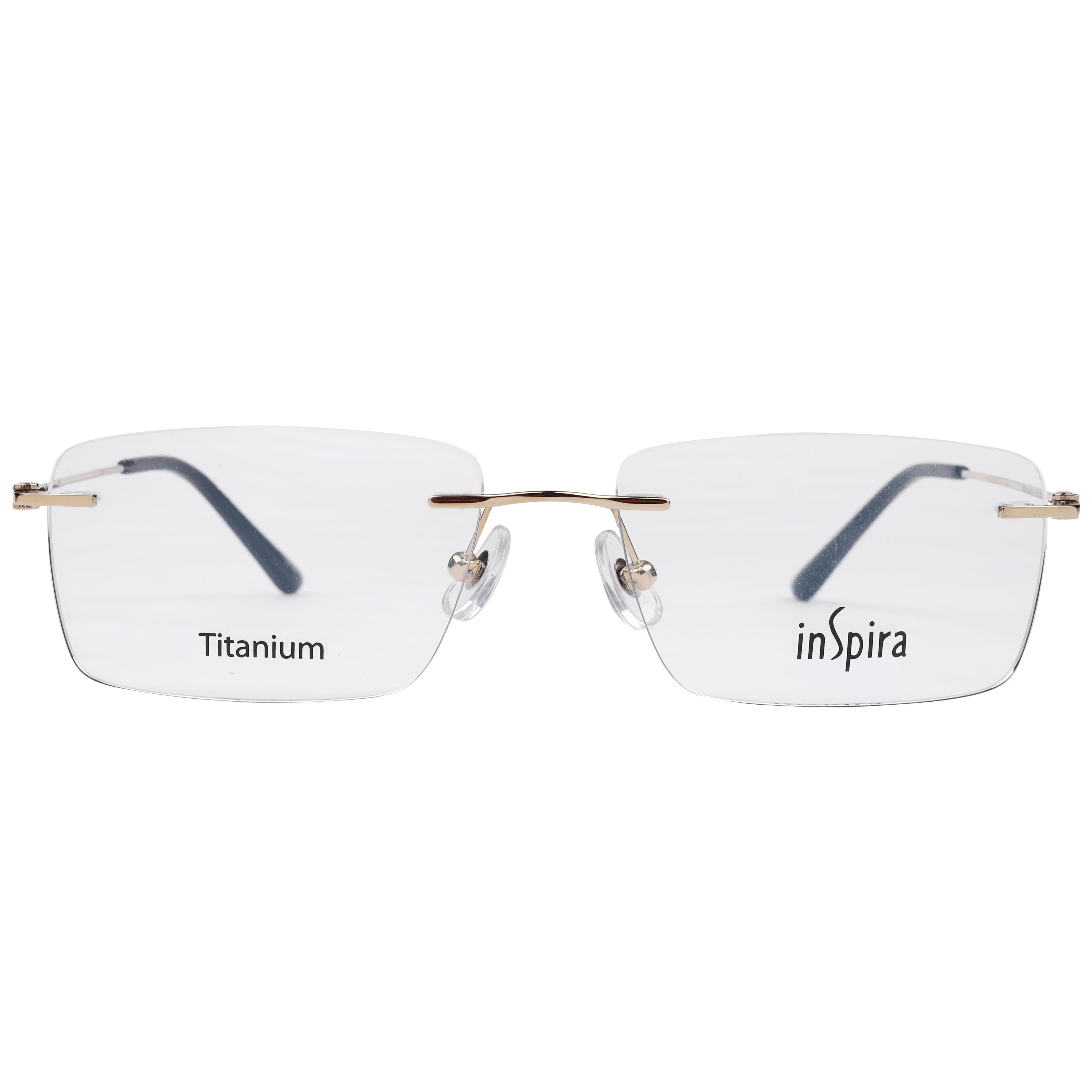 Inspira T5019 Frame Gold Male RimLess Titanium Frame — Gold frame — view 2