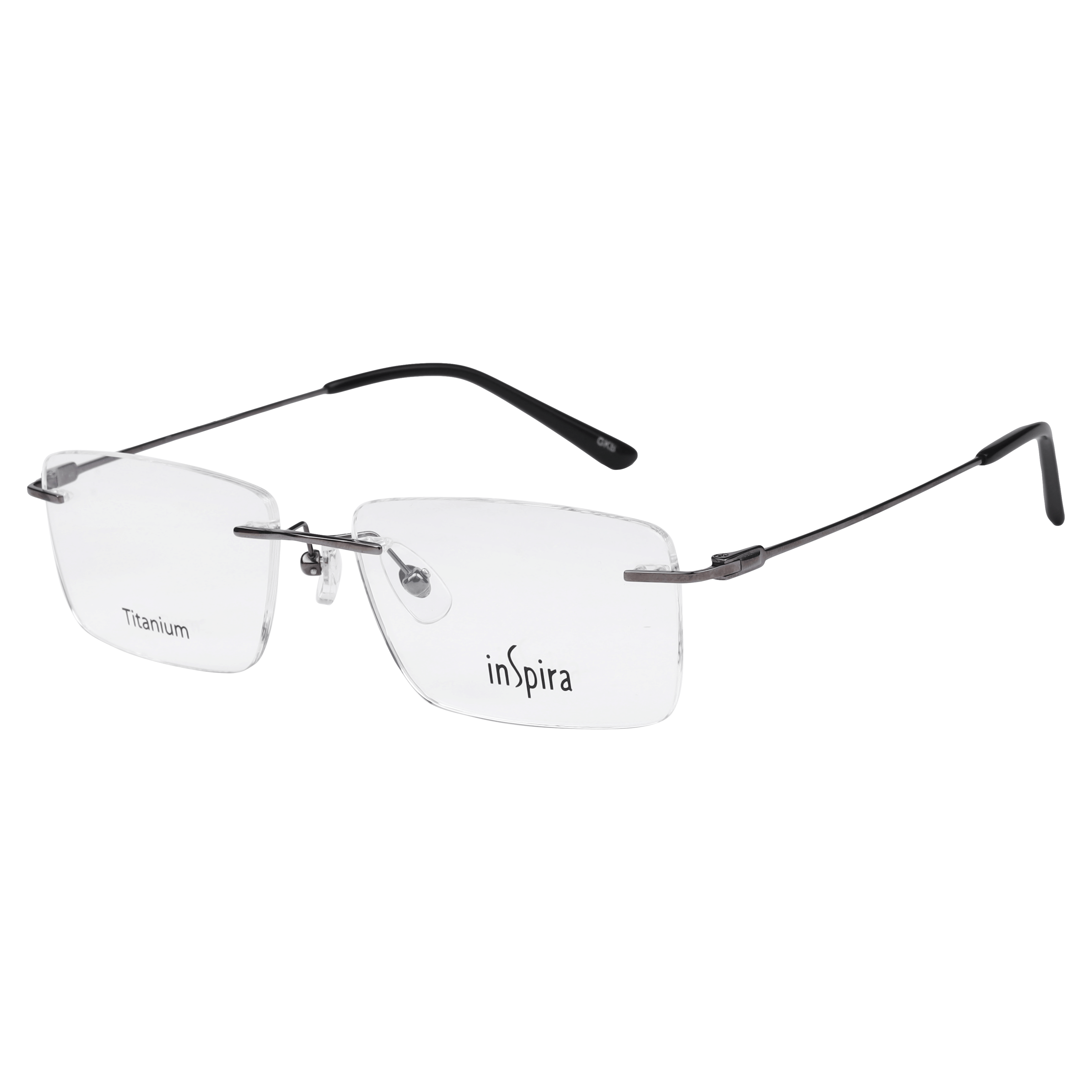 Inspira T5019 Frame Gun Metal Male RimLess Titanium — Gun Metal frame