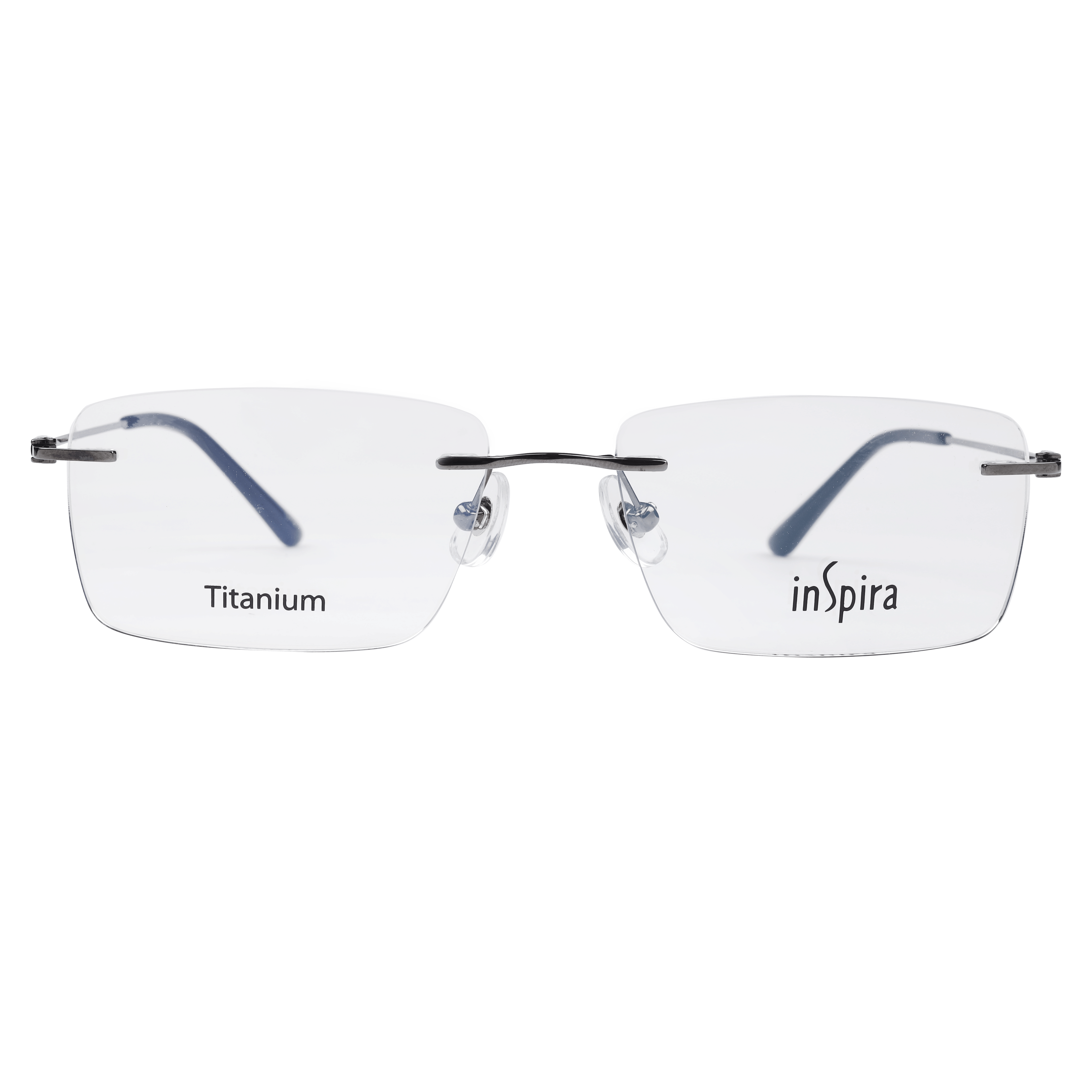 Inspira T5019 Frame Gun Metal Male RimLess Titanium Frame — Gun Metal frame — view 2