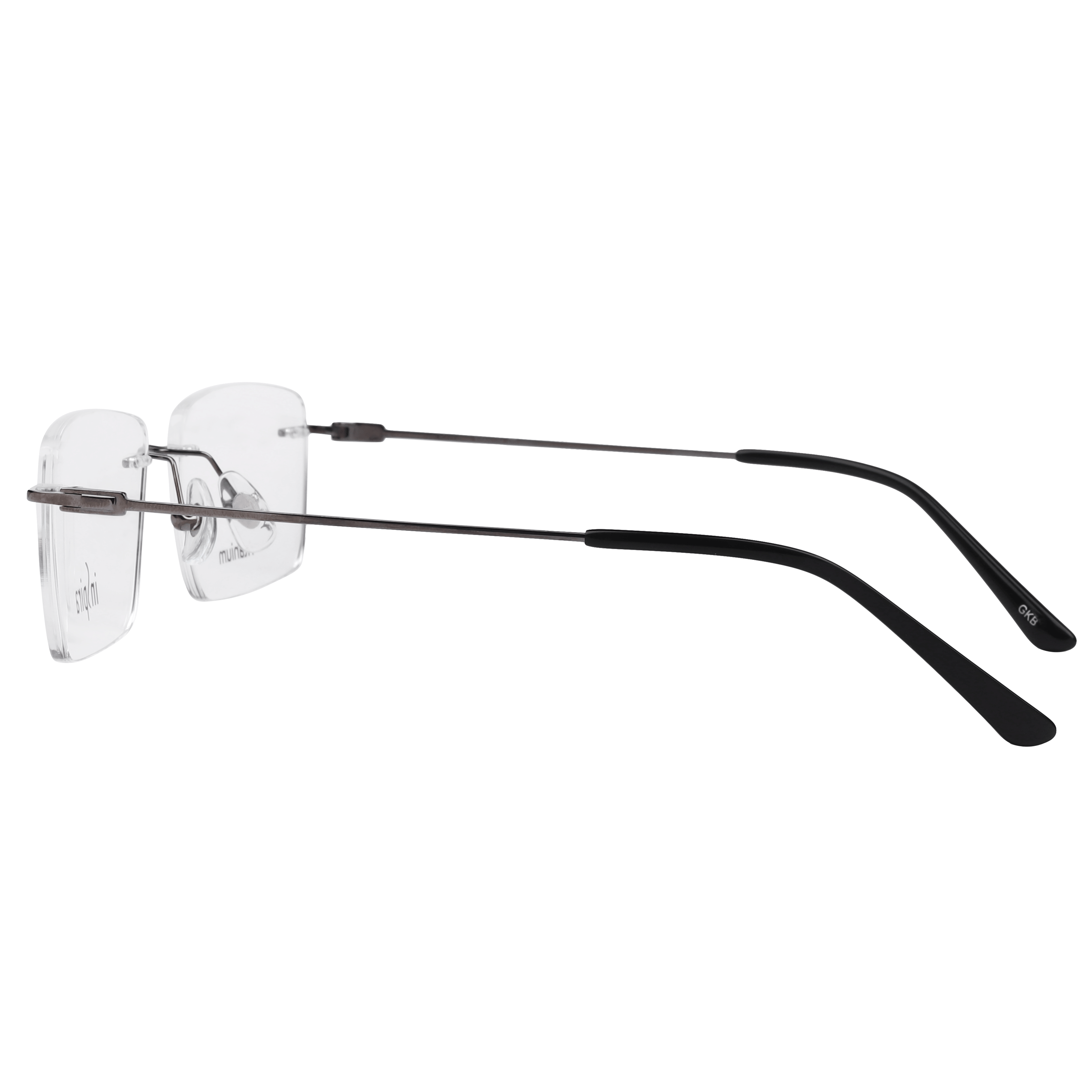 Inspira T5019 Frame Gun Metal Male RimLess Titanium Frame — Gun Metal frame — view 3