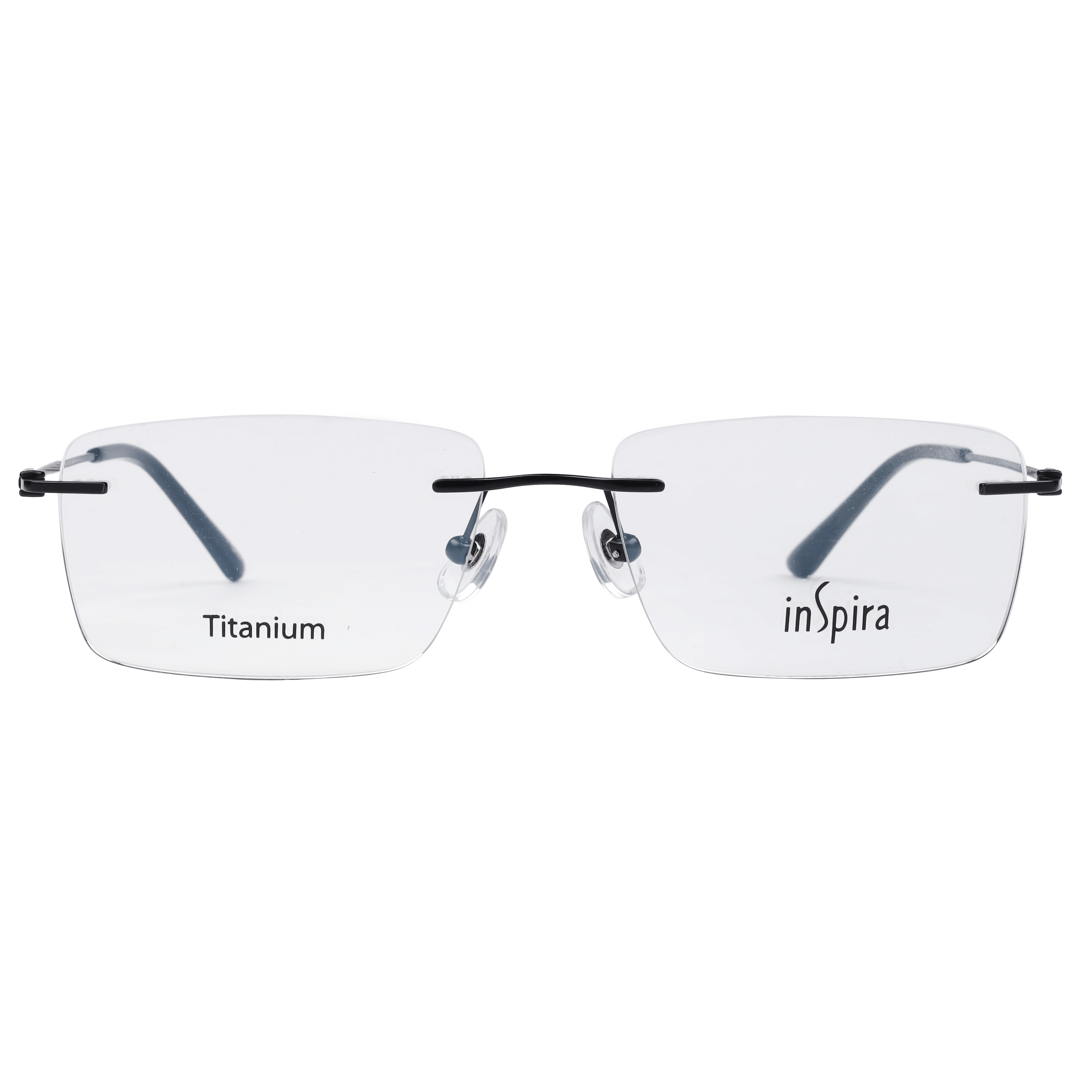 Inspira T5019 Frame Matt Black Male RimLess Titanium Frame — Matt Black frame — view 2