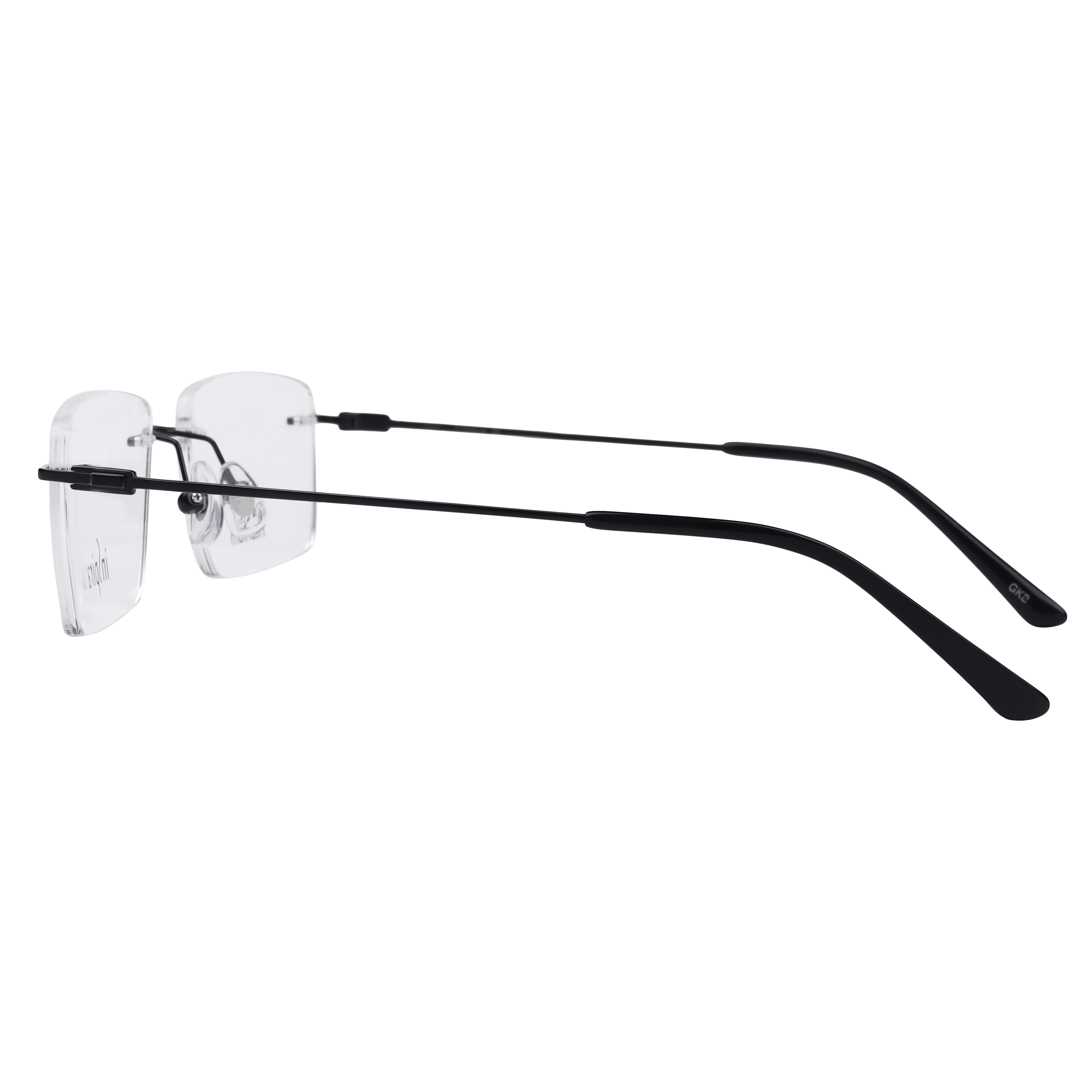 Inspira T5019 Frame Matt Black Male RimLess Titanium Frame — Matt Black frame — view 3