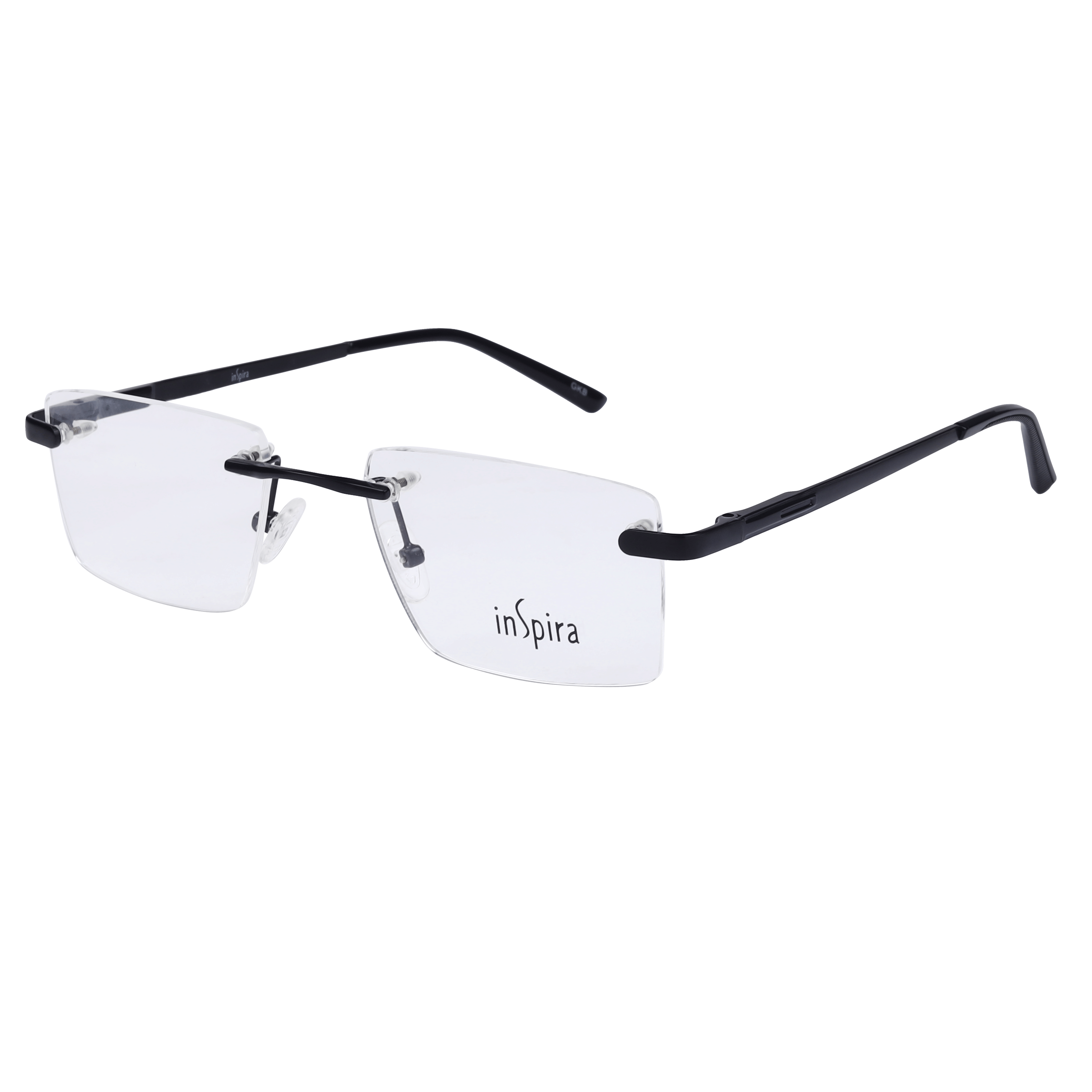 Inspira 6814 Frame Matt Black Unisex RimLess Metal — Matt Black frame