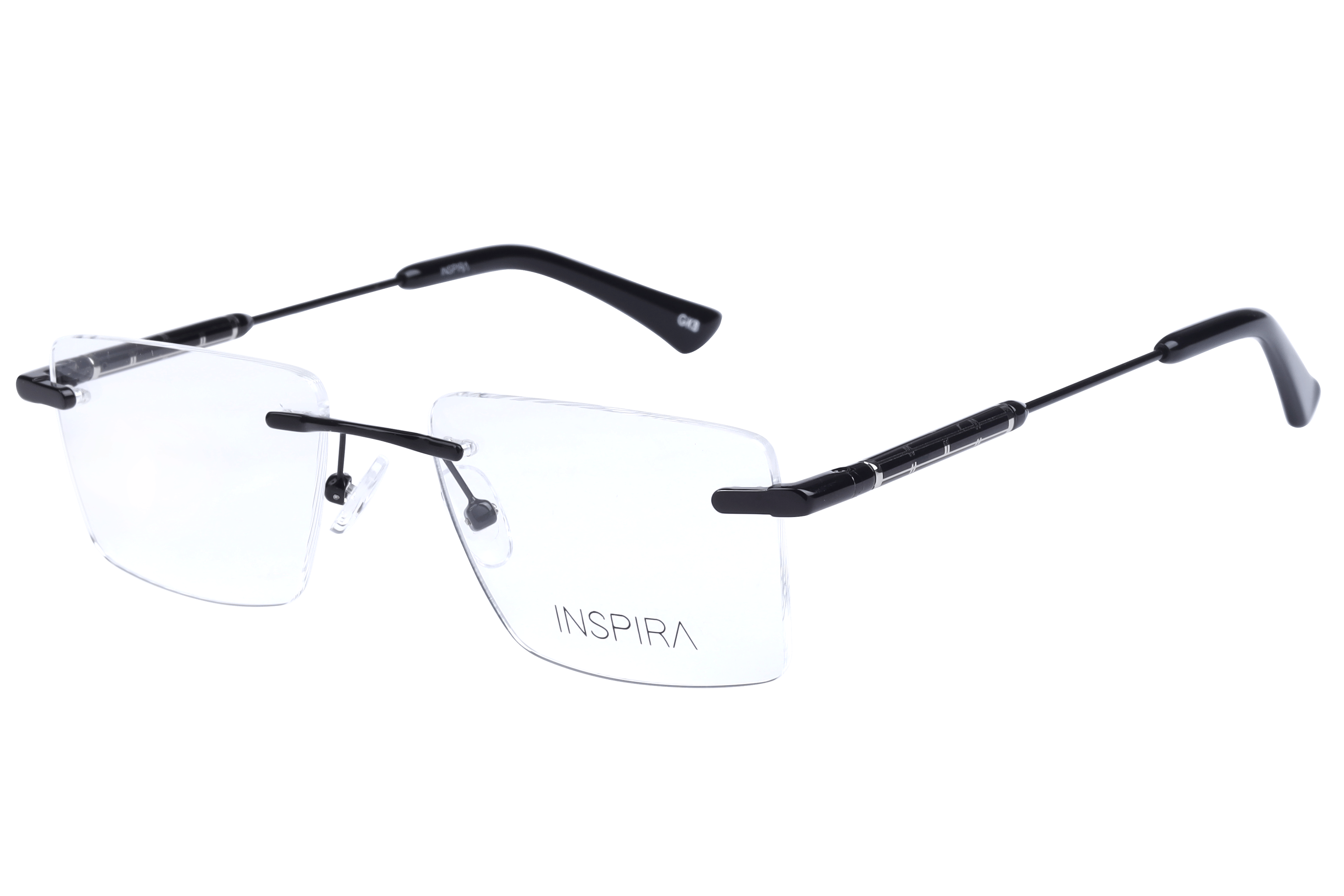 Inspira OLD25627M Frame Black Unisex RimLess Metal — Black frame