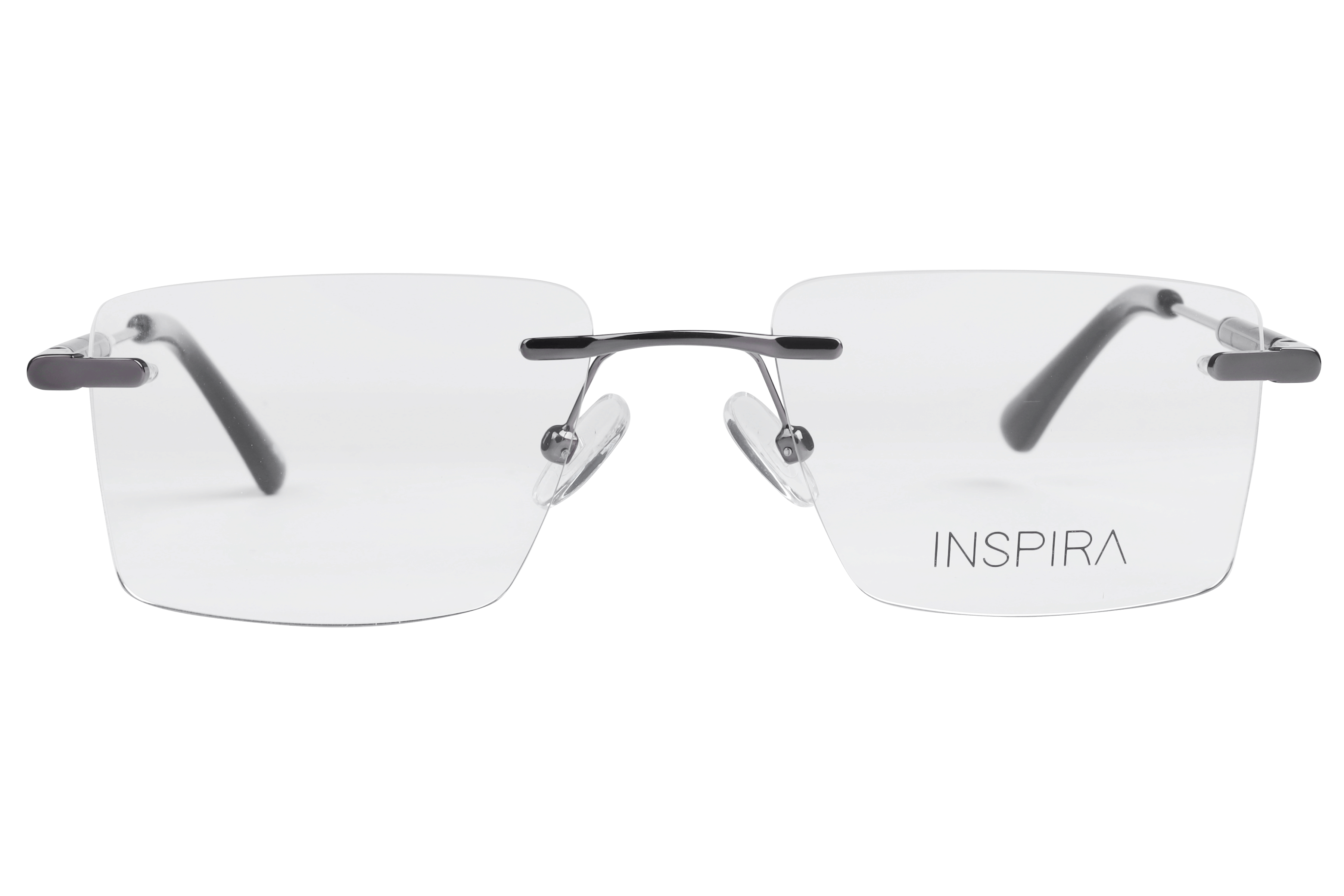 Inspira OLD25627M Frame Gun Metal Unisex RimLess Metal Frame — Gun Metal frame — view 2