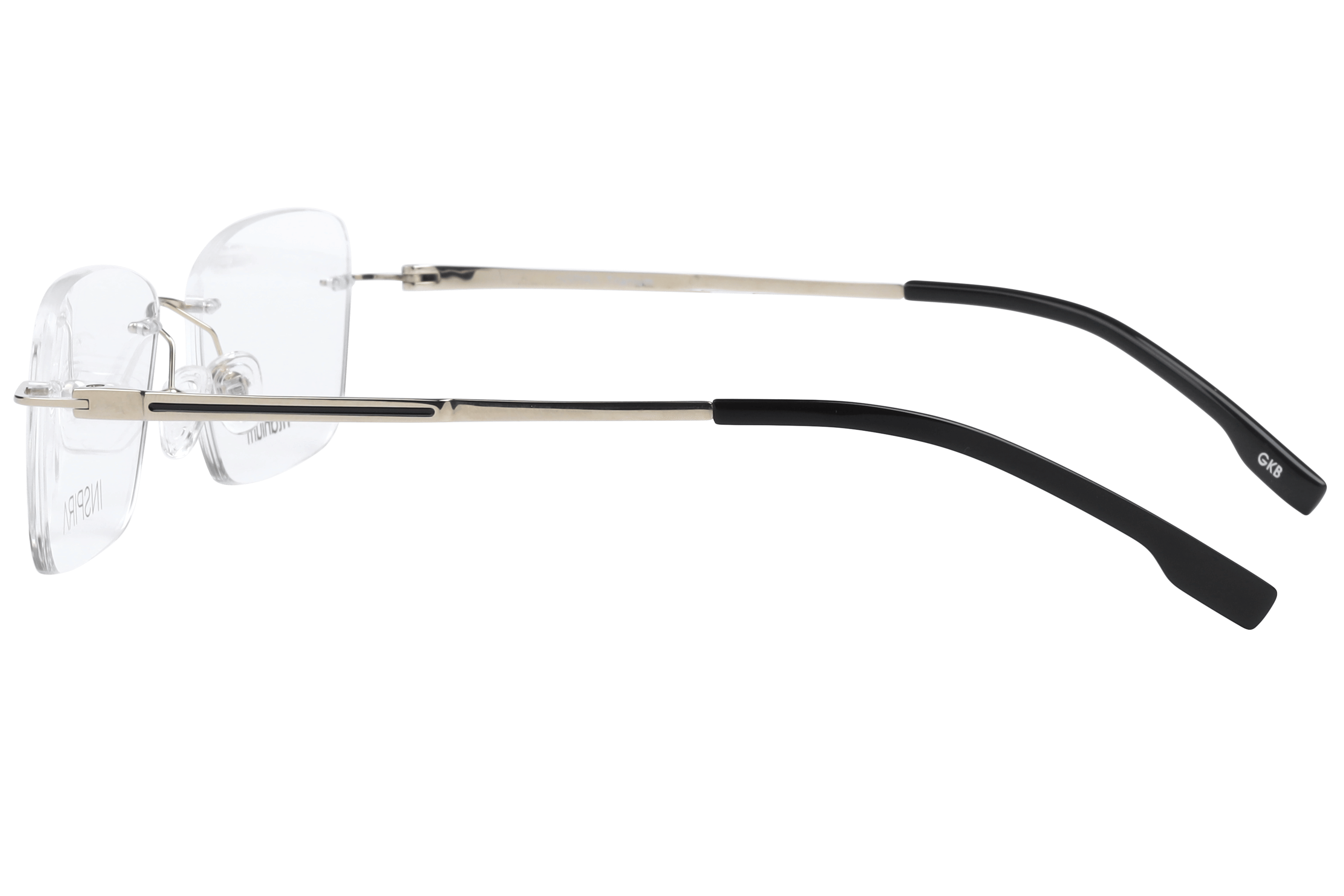Inspira TC-007 Frame Gold Male RimLess Titanium Frame — Gold frame — view 3