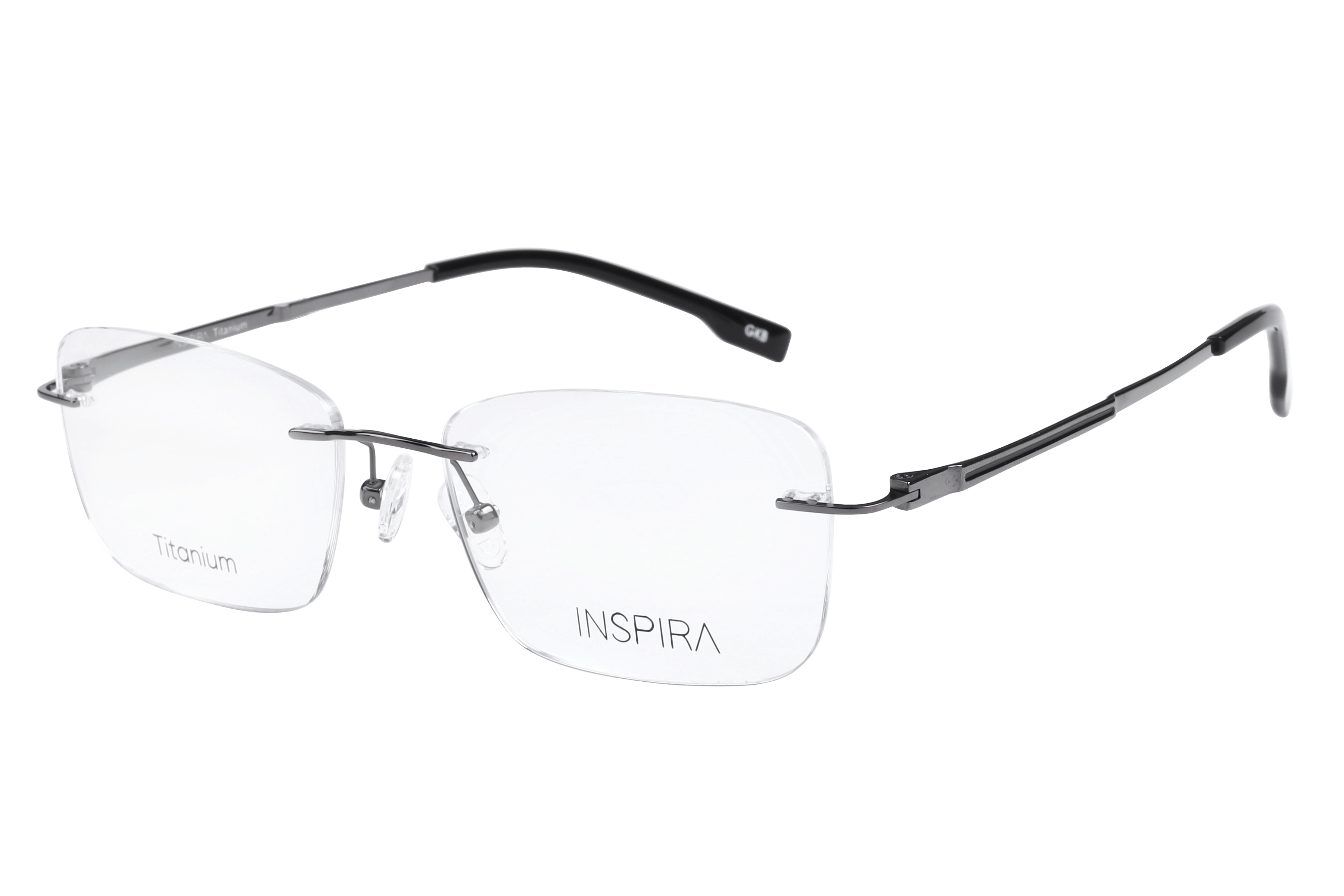 Inspira TC-007 Frame Gun Metal Male RimLess Titanium — Gun Metal frame