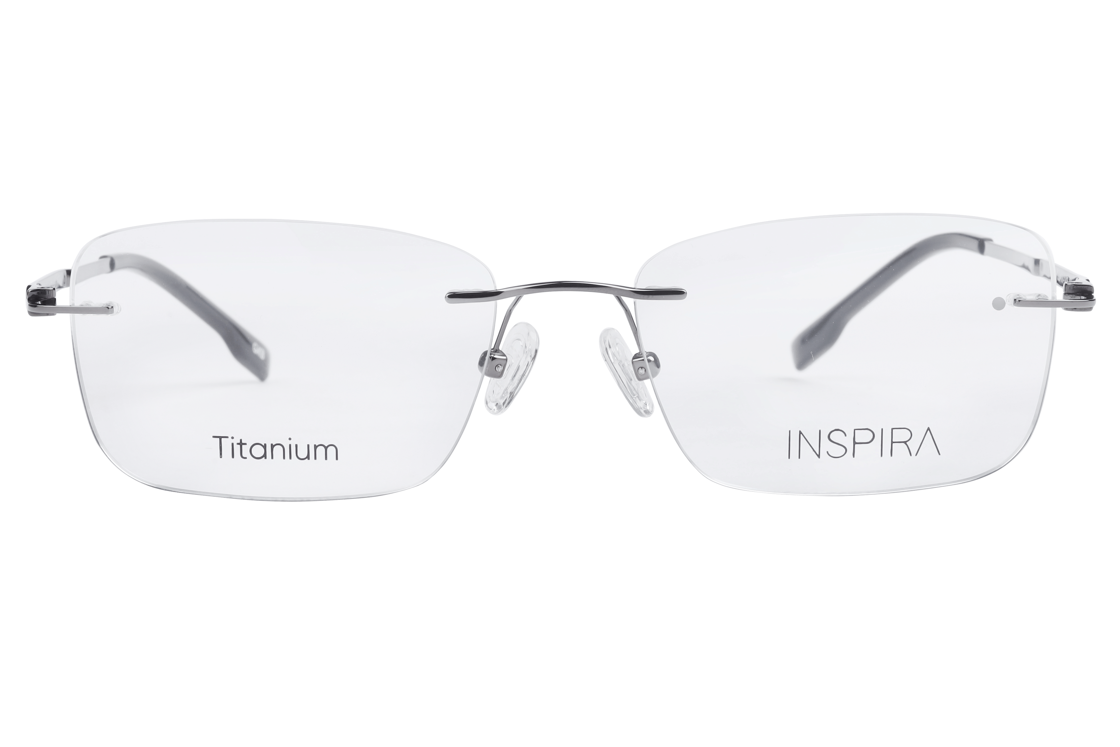 Inspira TC-007 Frame Gun Metal Male RimLess Titanium Frame — Gun Metal frame — view 2