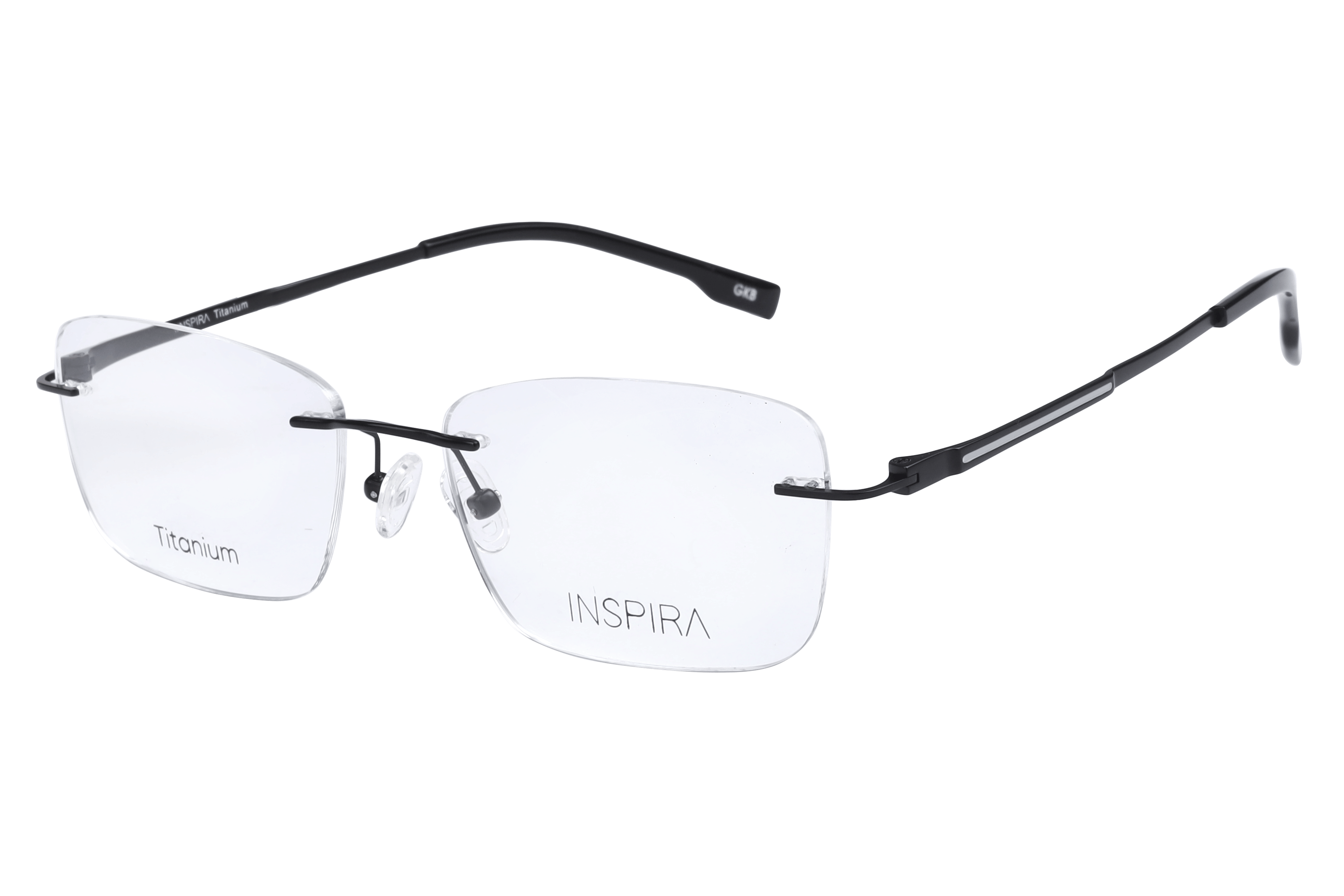 Inspira TC-007 Frame Black Male RimLess Titanium — Black frame