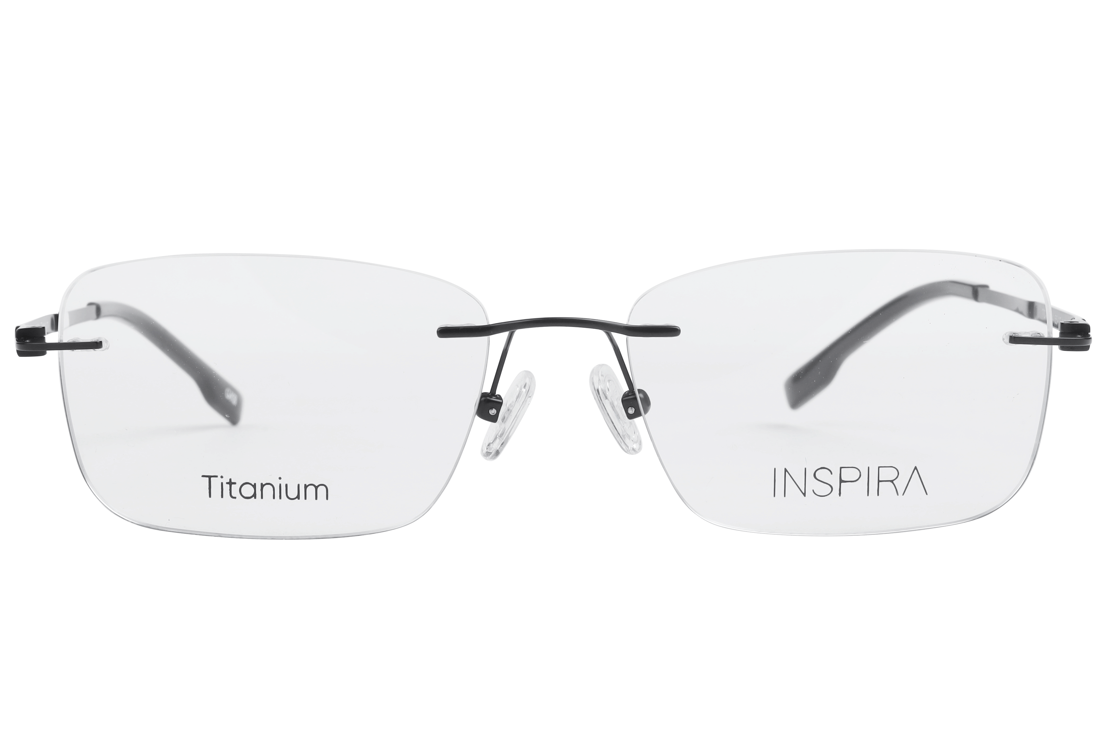 Inspira TC-007 Frame Black Male RimLess Titanium Frame — Black frame — view 2