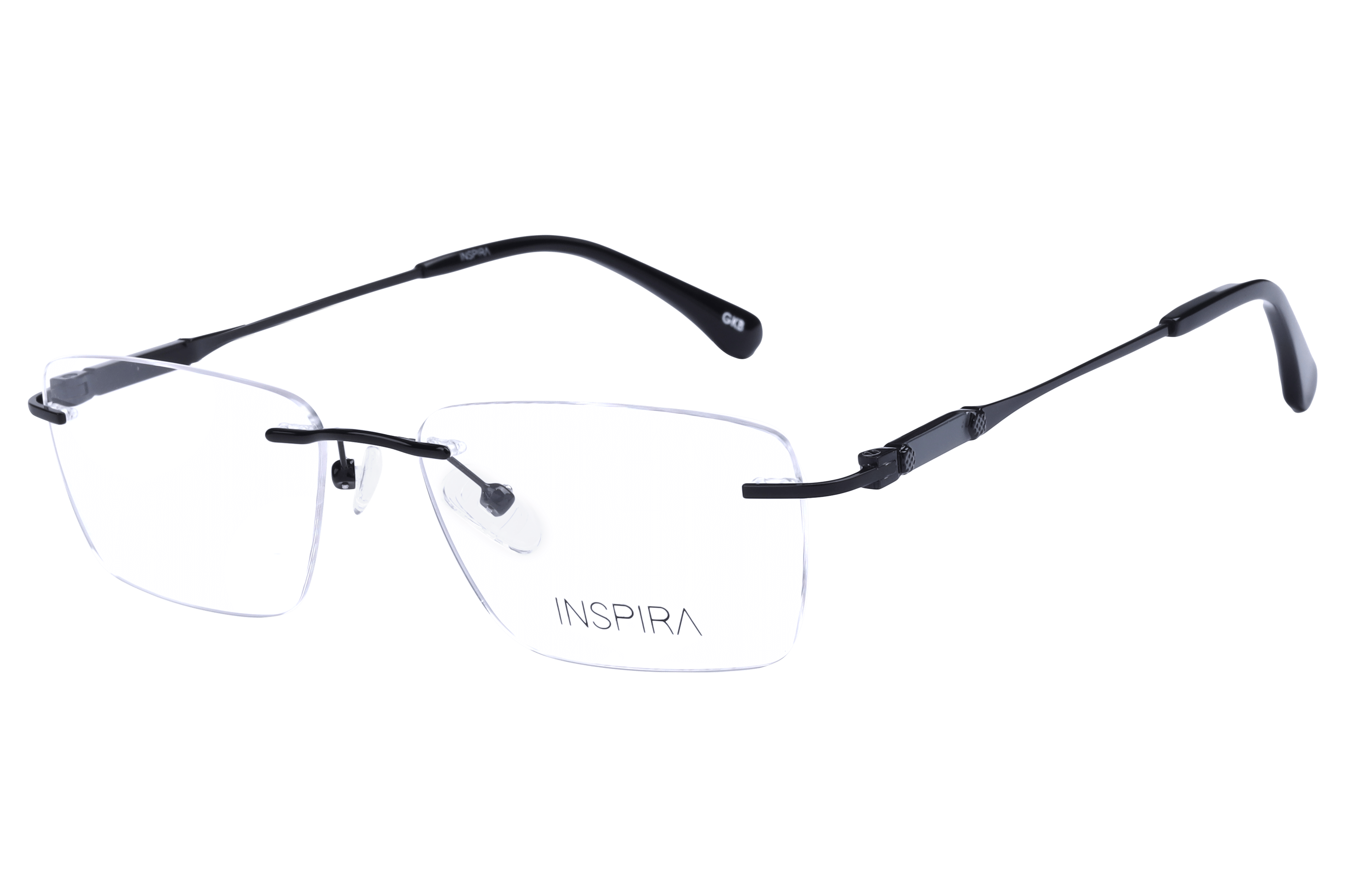 Inspira OLD9818M Frame Black Unisex RimLess Metal — Black frame